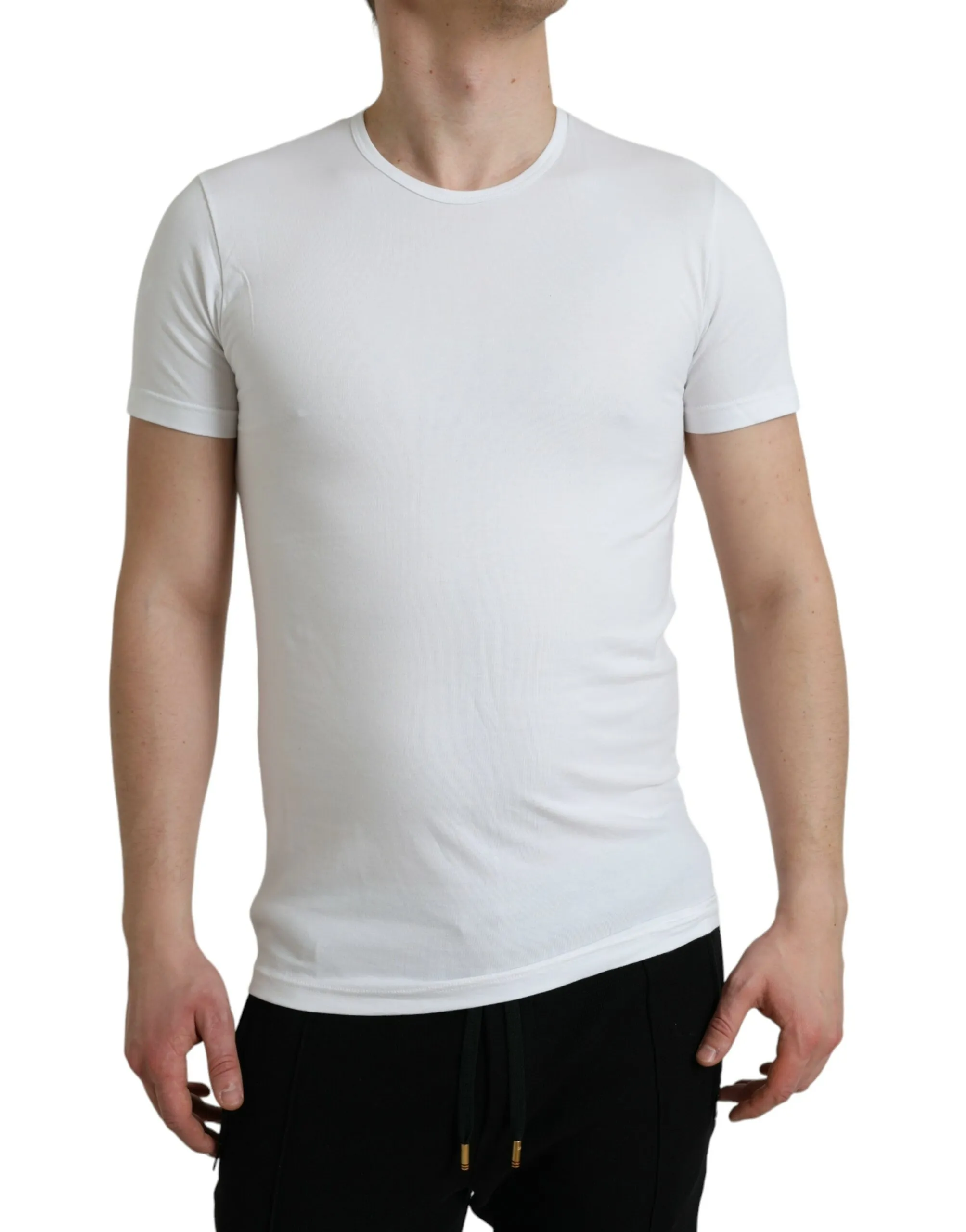 Dolce & Gabbana Men's White Cotton Round Neck Crewneck Underwear T-shirt
