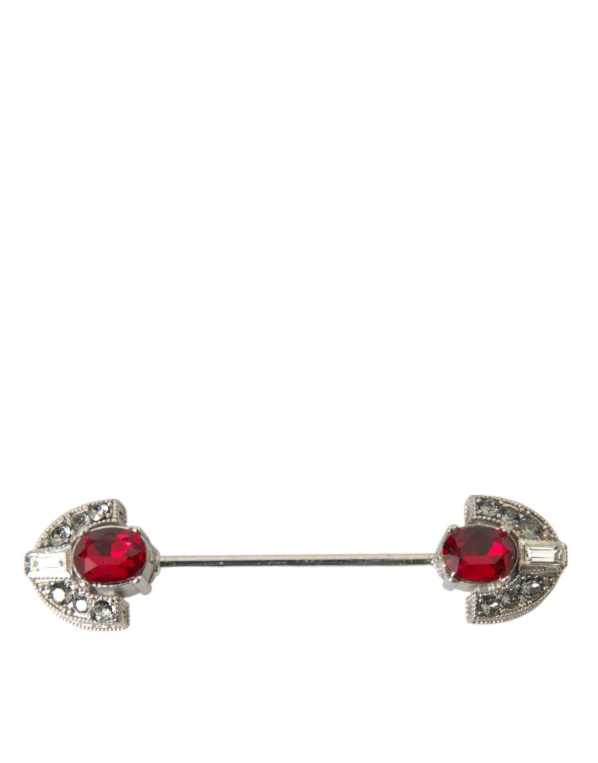 Dolce & Gabbana Men's 925 Sterling Silver Crystals Pin Collar Brooch