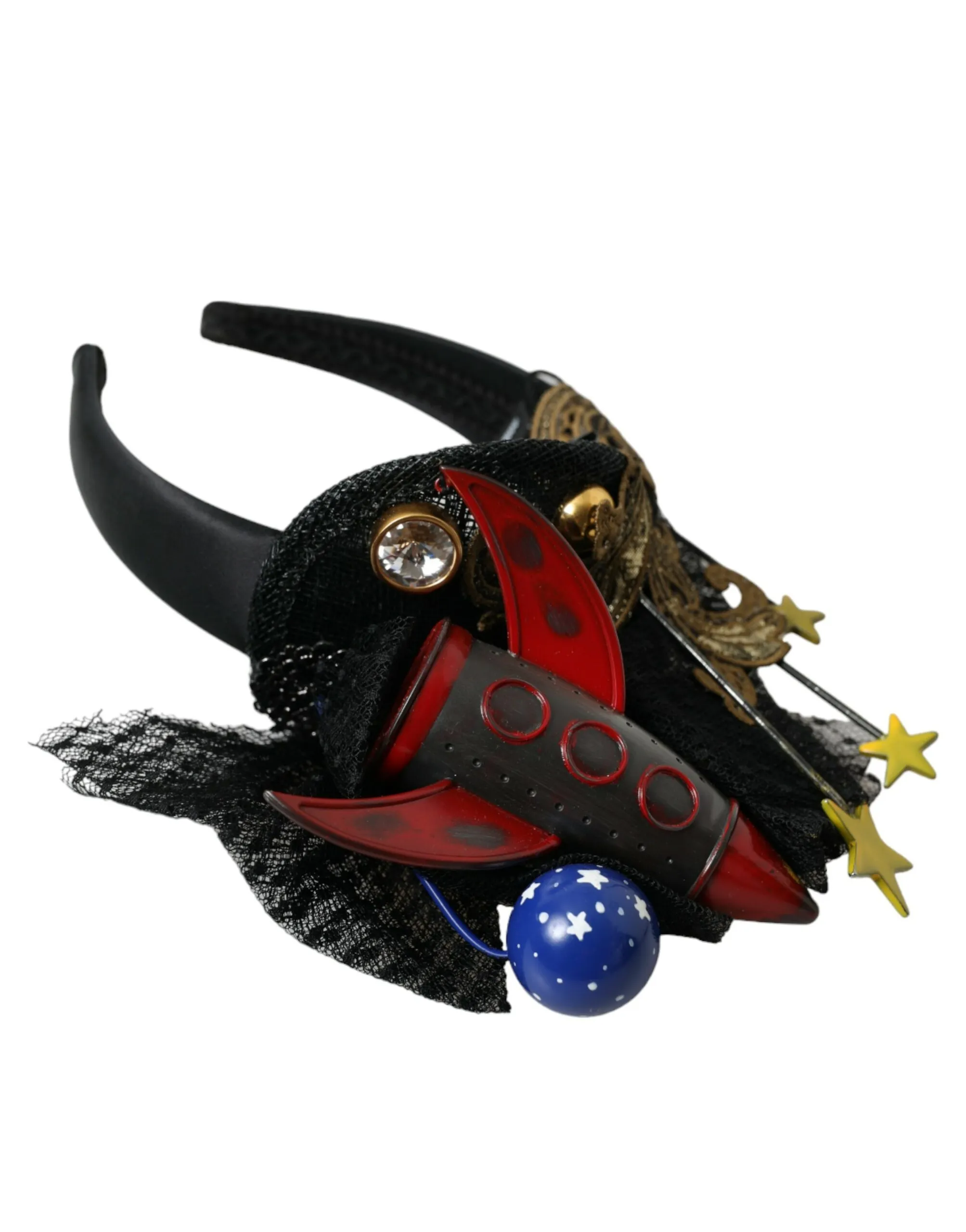 Dolce & Gabbana Women's Multicolor Missile Rocket Crystal Stars Headband Diadem