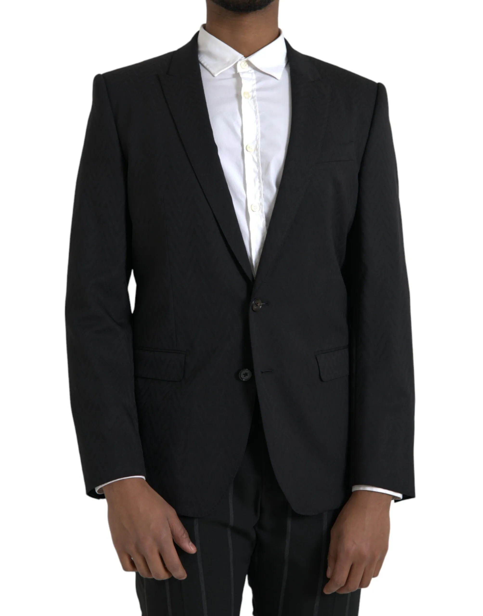 Dolce & Gabbana Men's Black MARTINI Slim Fit Jacket Coat Blazer