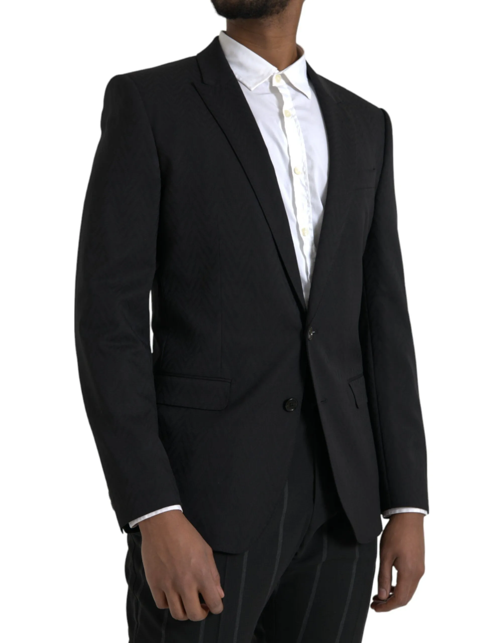 Dolce & Gabbana Men's Black MARTINI Slim Fit Jacket Coat Blazer