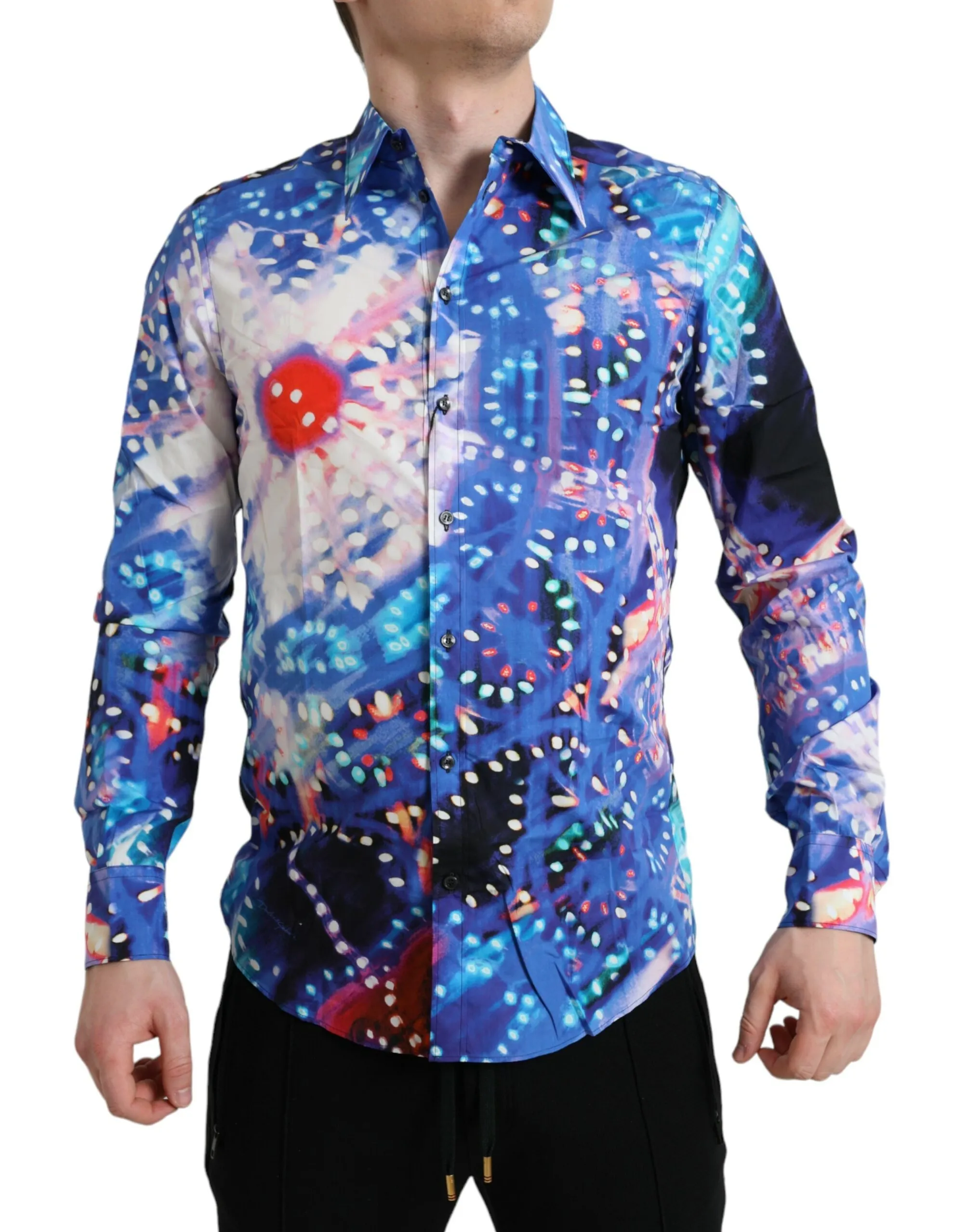 Dolce & Gabbana Men's Multicolor Luminarie Slim MARTINI Shirt
