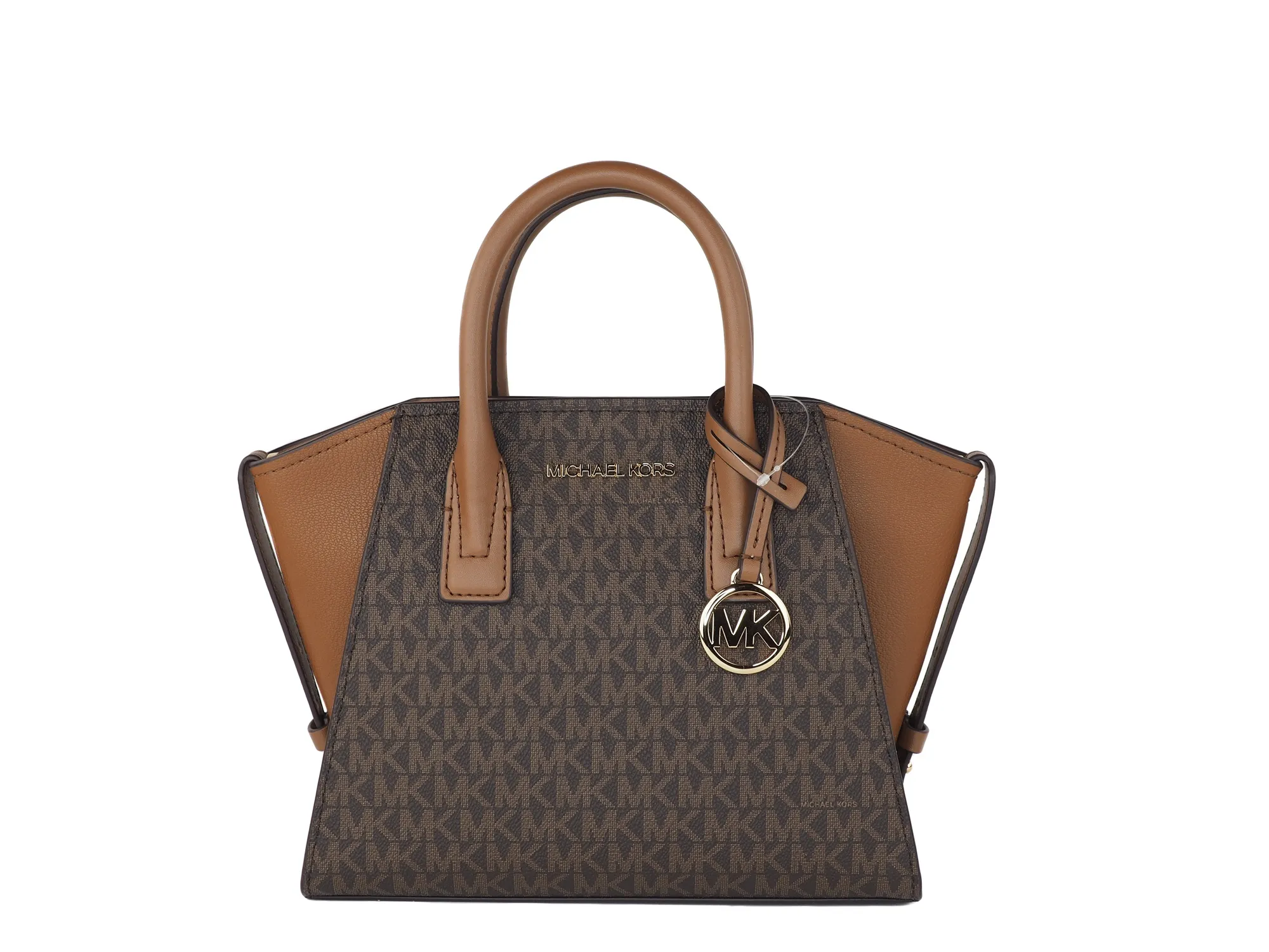 Michael Kors Women's Avril Small Black PVC Leather Top Zip Satchel Crossbody Bag Purse