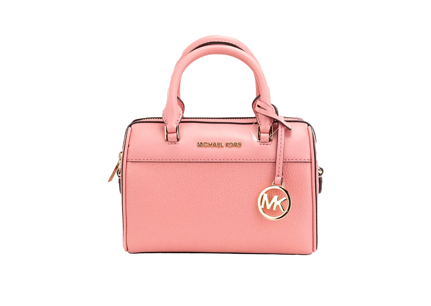Michael Kors Women's Travel XS Tea Rose Pebbled Leather Duffle Crossbody Handbag Purse