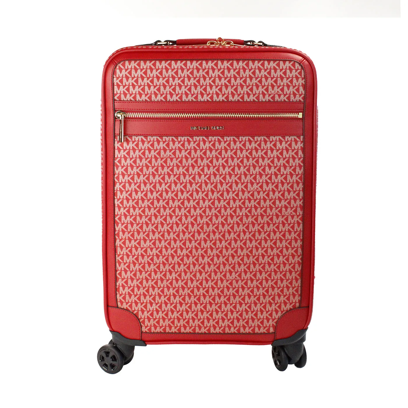 Michael Kors Women's Travel Small Red Signature Trolley Rolling Suitcase Carry On Bag