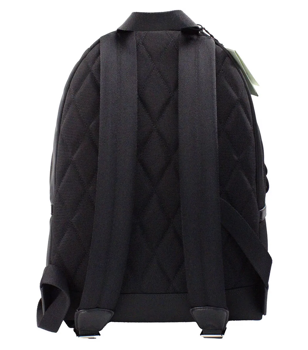 Burberry Men's Abbeydale Branded Stamp Black Nylon Backpack Shoulder Bookbag