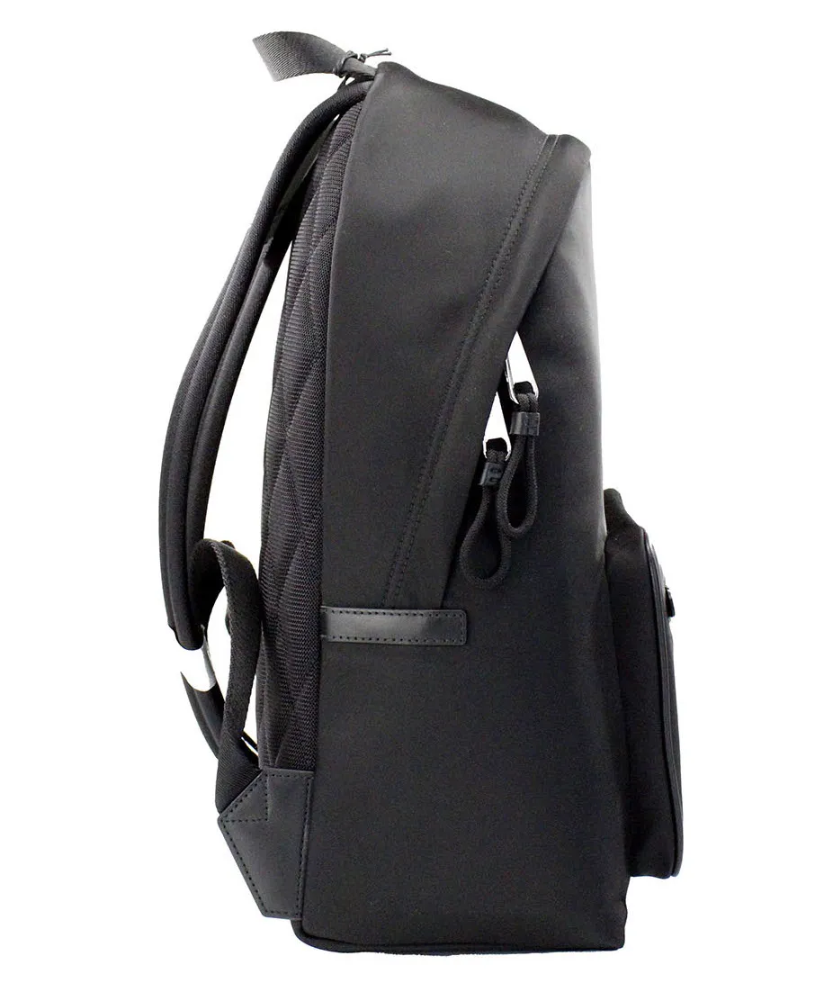 Burberry Men's Abbeydale Branded Stamp Black Nylon Backpack Shoulder Bookbag