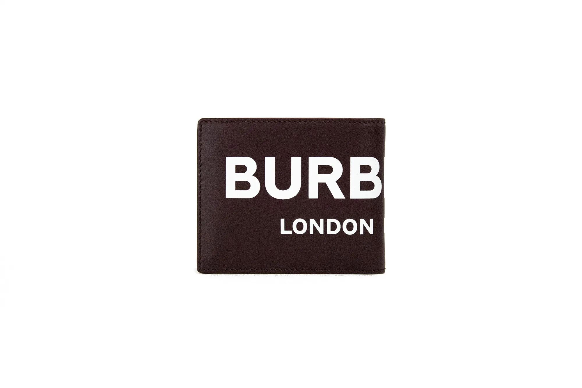 Burberry Men's Ronan Oxblood Printed Smooth Leather Logo Bifold Wallet