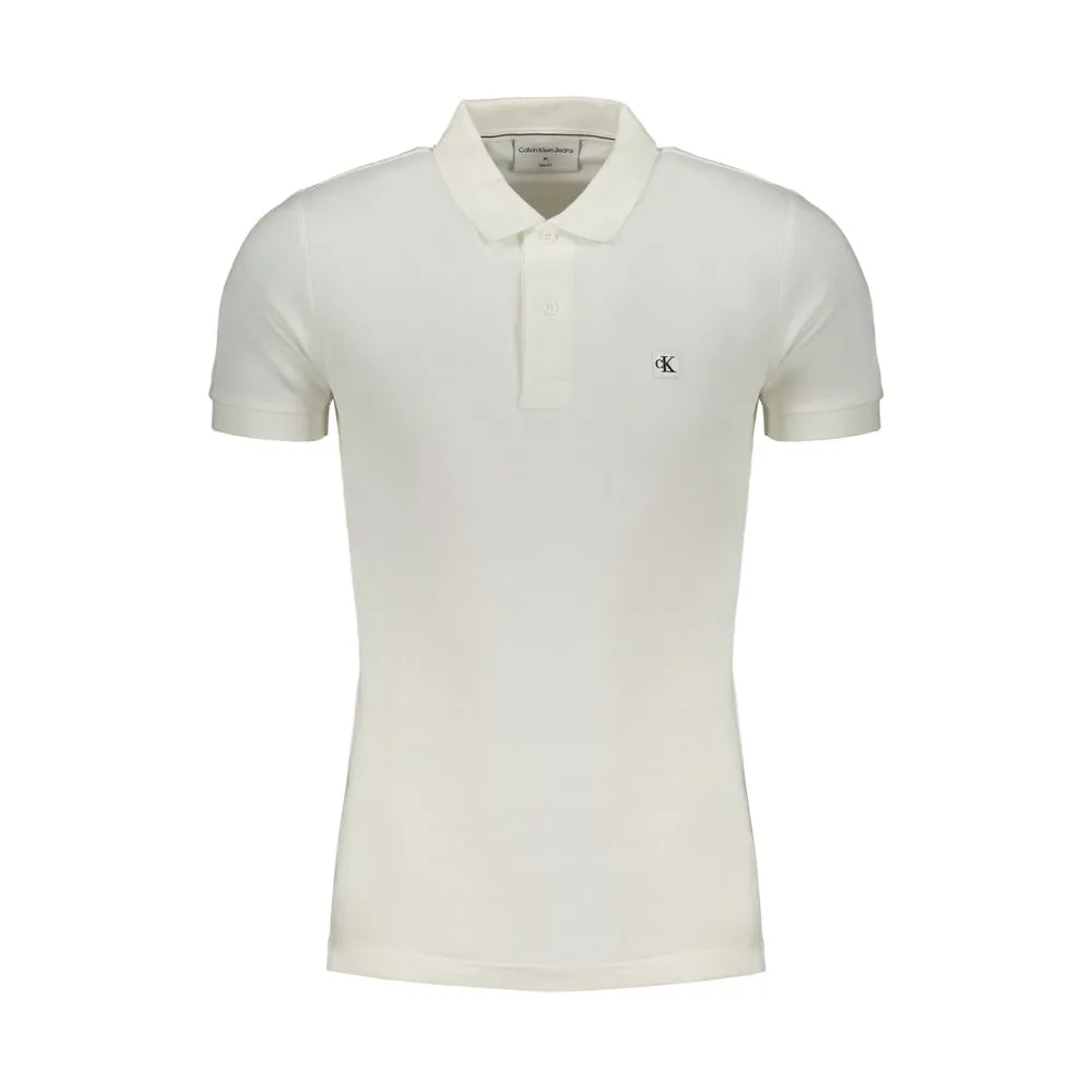 Calvin Klein Men's White Cotton Polo Shirt