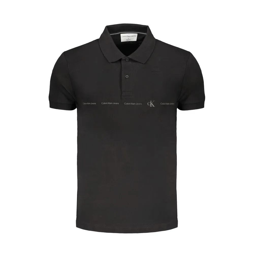 Calvin Klein Men's Black Cotton Polo Shirt