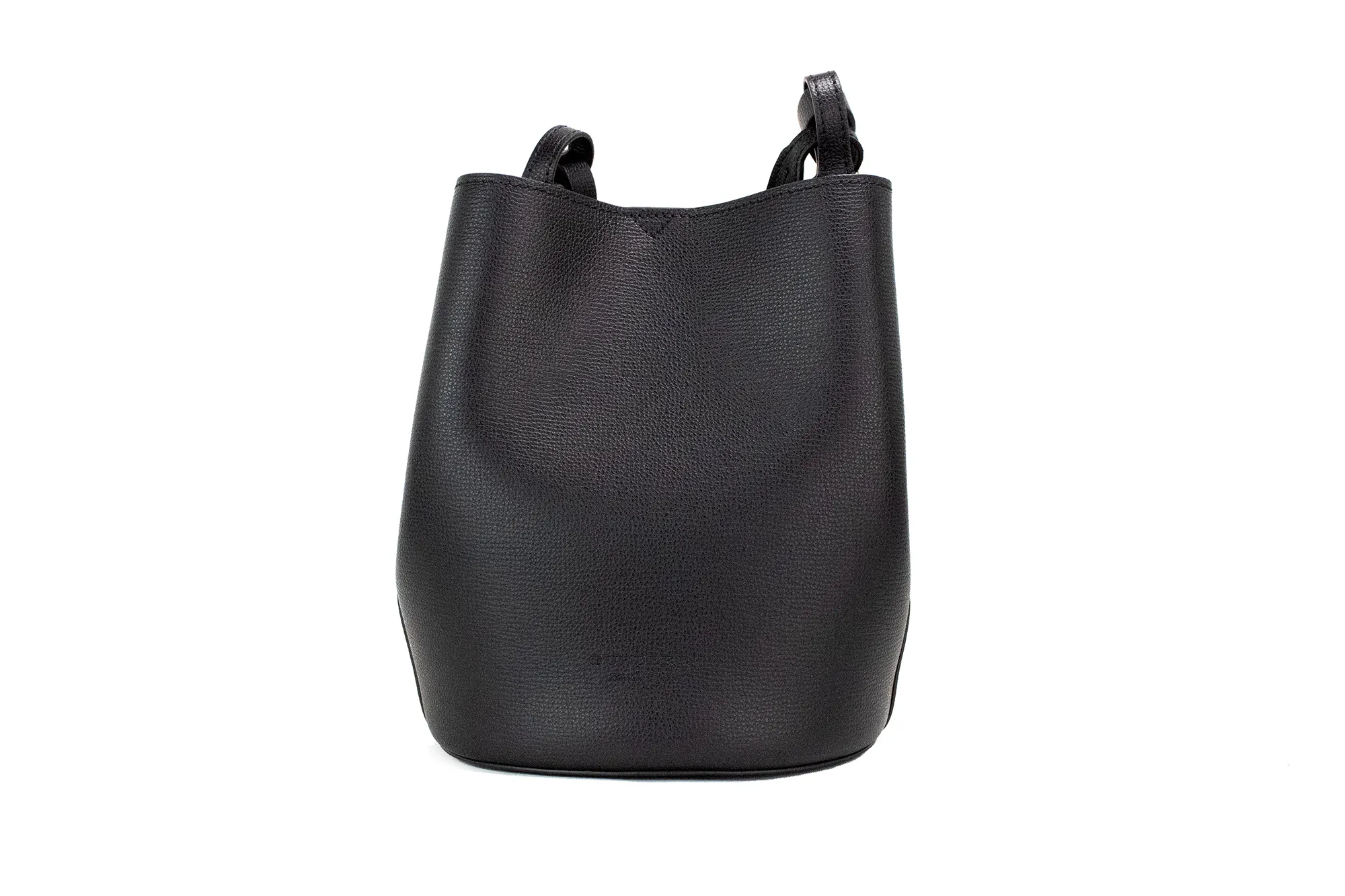 Burberry Women's Lorne Small Black Haymarket Check Pebble Leather Bucket Handbag Purse