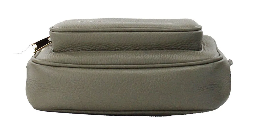 Burberry Women's Small Branded Dark Fern Green Grainy Leather Camera Crossbody Bag
