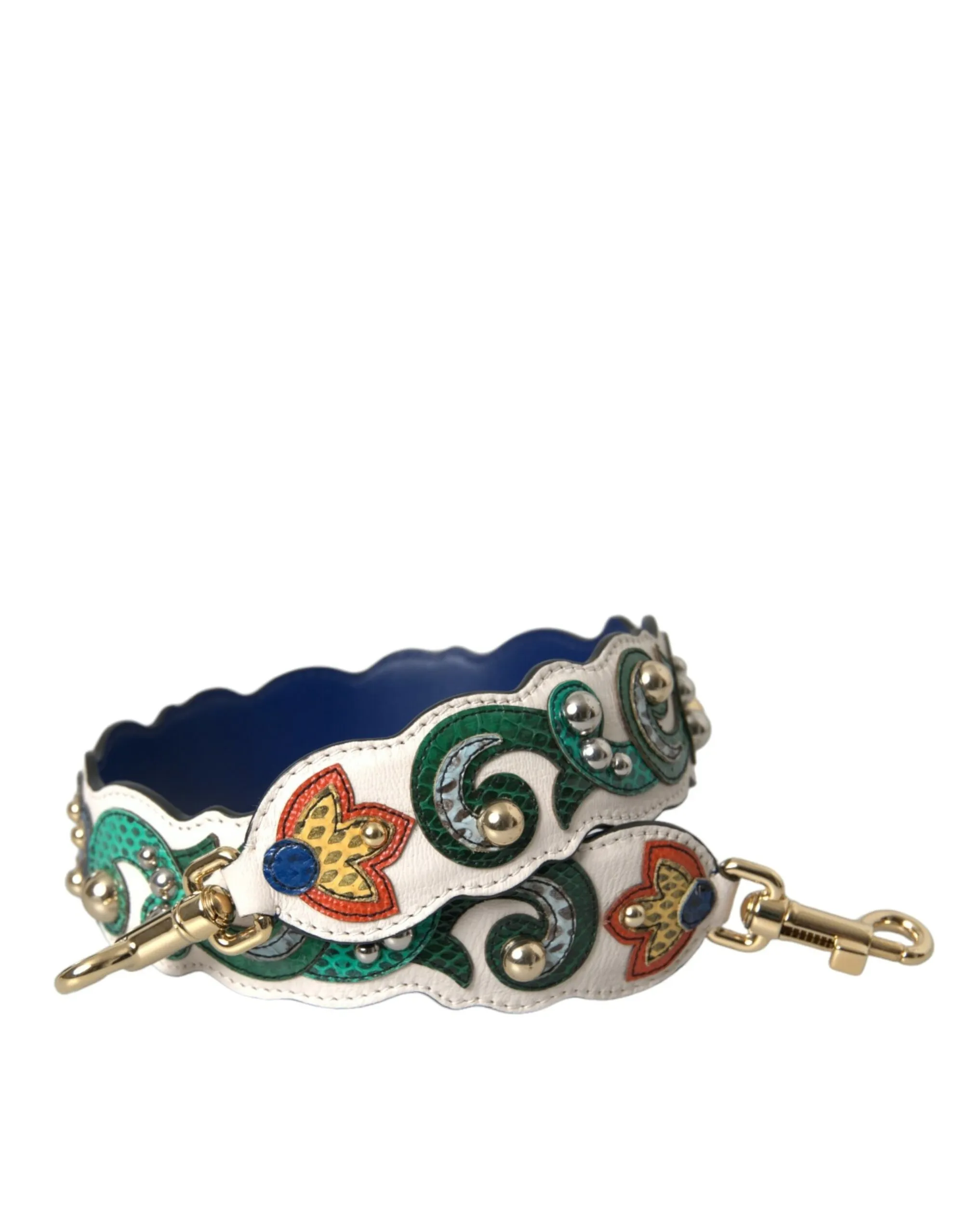 Dolce & Gabbana Women's White Leather Handbag Belt Accessory Shoulder Strap