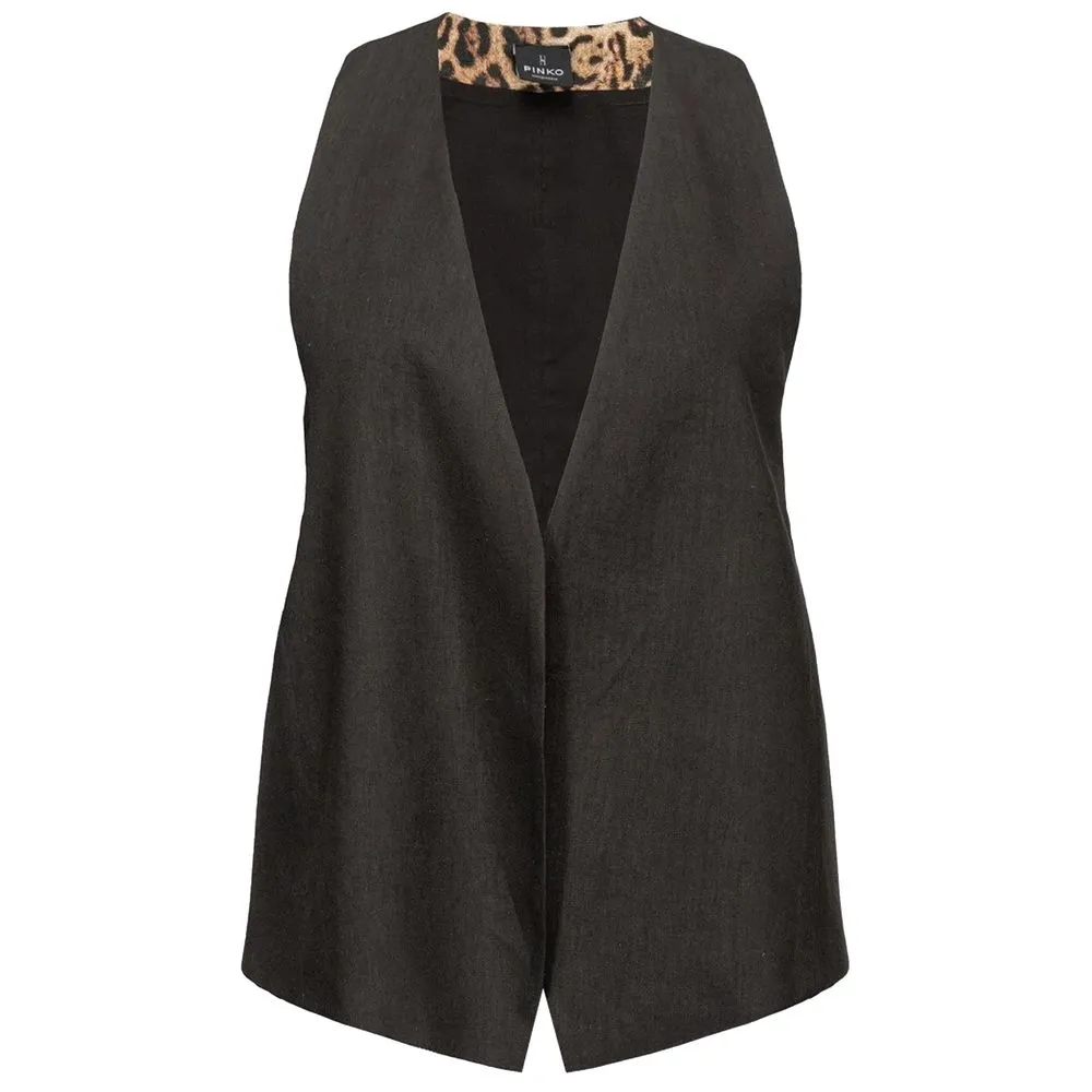 PINKO Women's Black Linen Vest