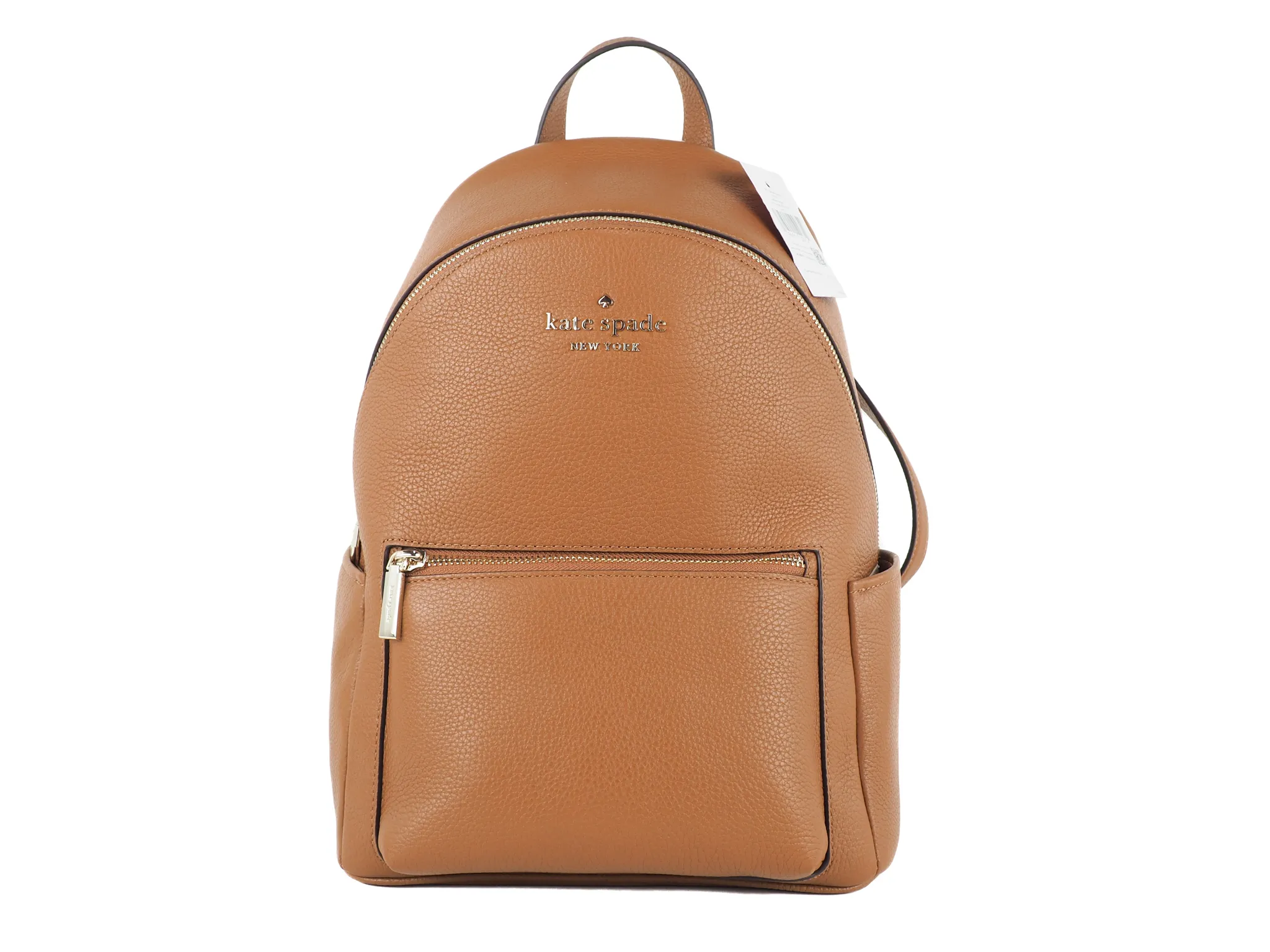 Kate Spade Women's Leila Medium Warm Gingerbread Pebbled Leather Backpack Bookbag