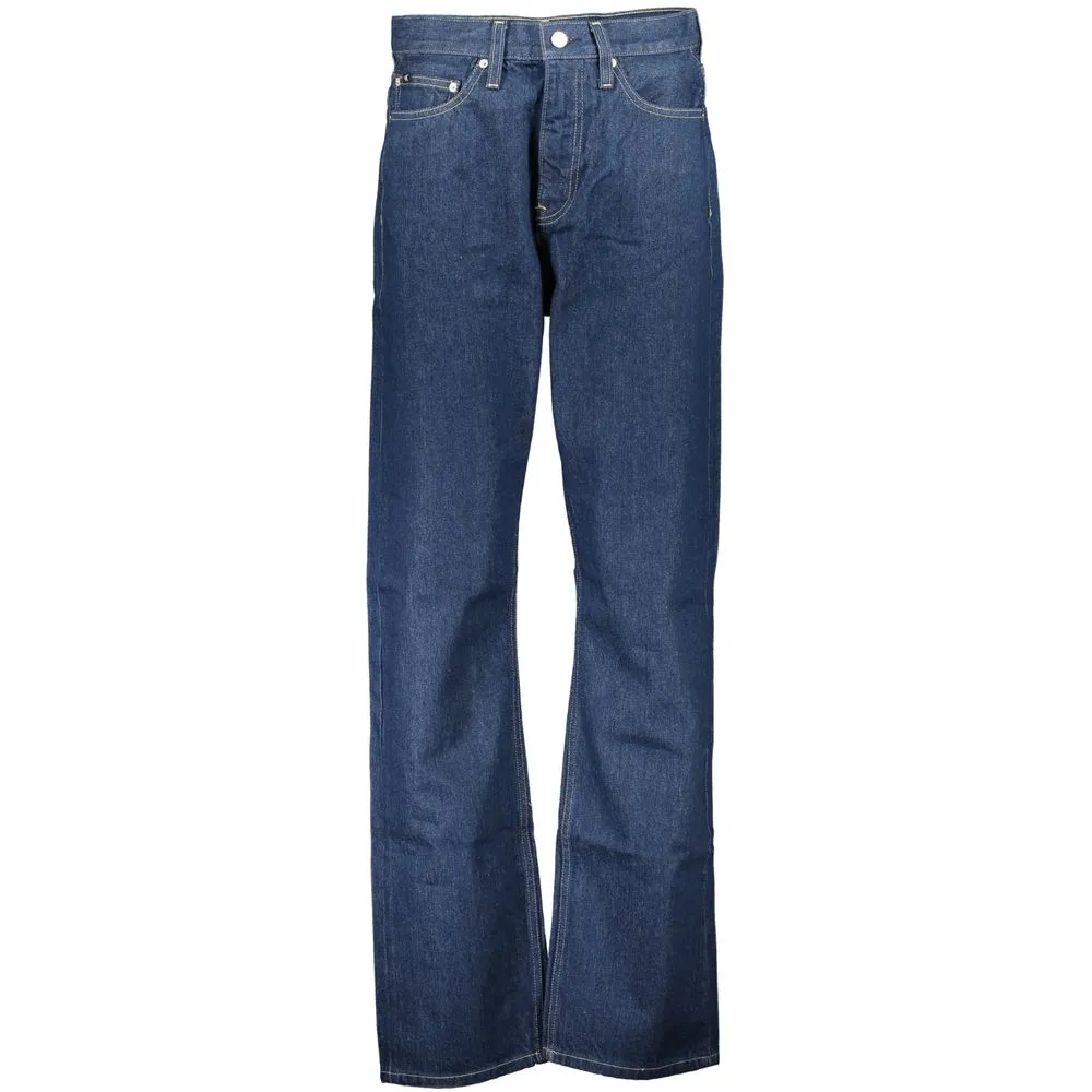 Calvin Klein Women's Blue Cotton Jeans & Pant
