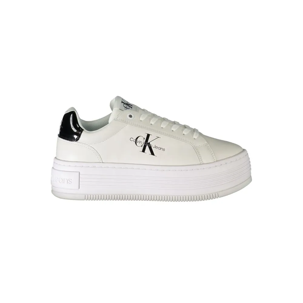 Calvin Klein Women's White Polyester Sneaker