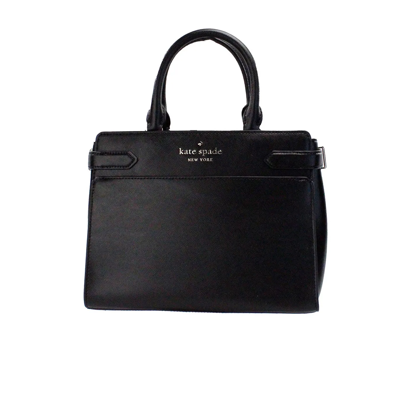 Kate Spade Women's Staci Medium Black Saffiano Leather Crossbody Satchel Bag Handbag