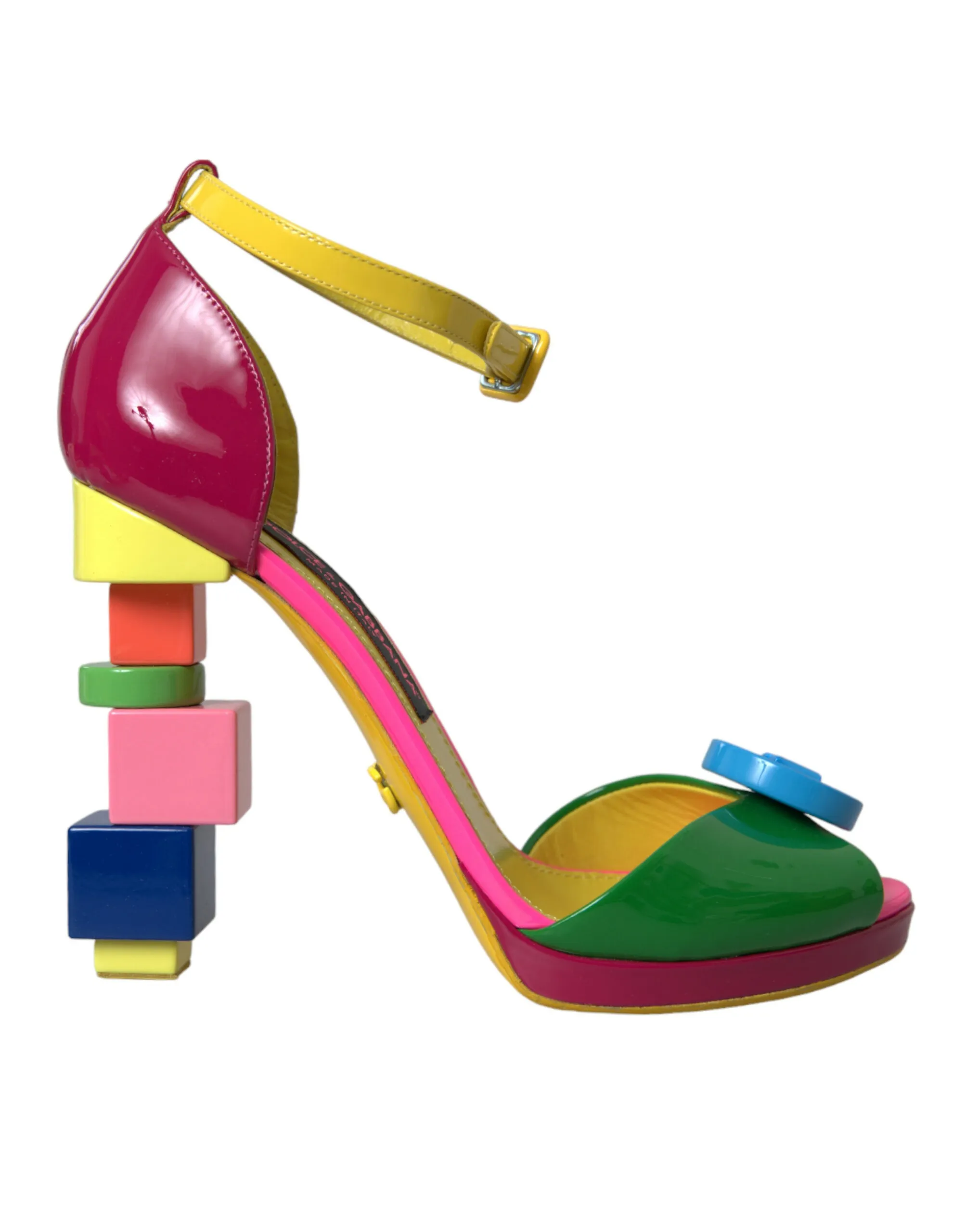 Dolce & Gabbana Women's Multicolor Leather Heels Sandals Shoes