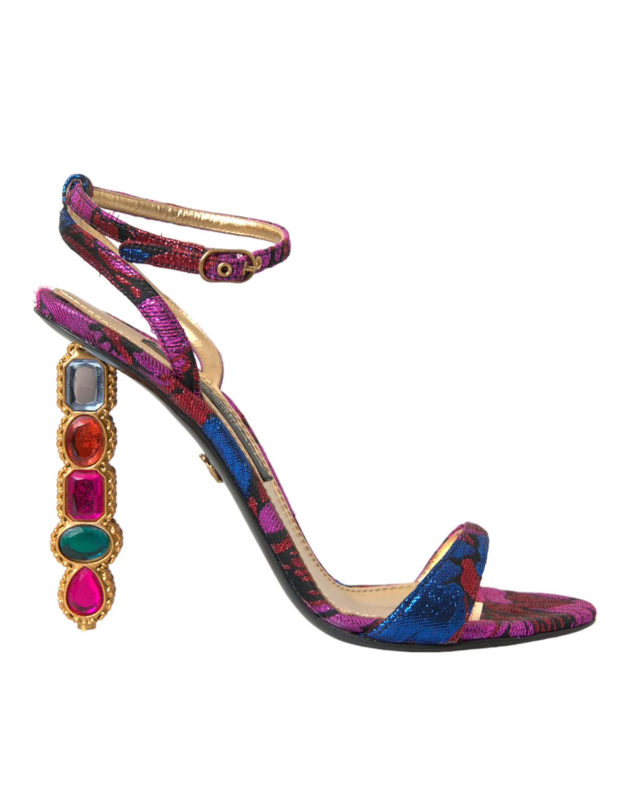 Dolce & Gabbana Women's Multicolor Jacquard Crystals Sandals Shoes