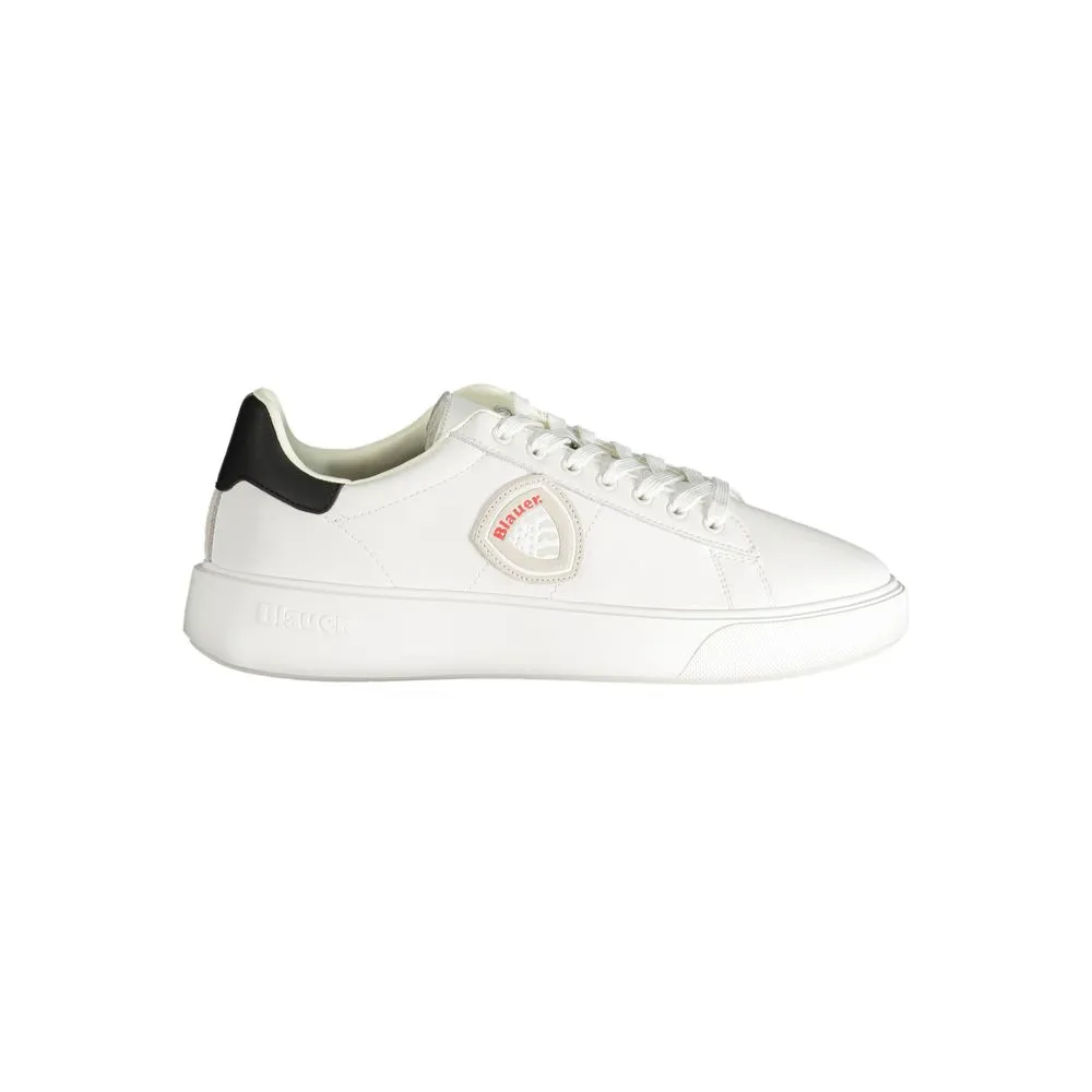 Blauer Men's White Polyester Sneaker