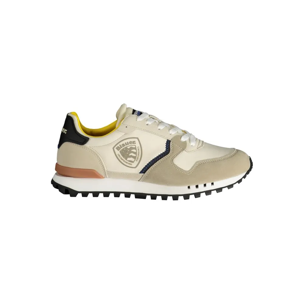Blauer Men's White Polyester Sneaker
