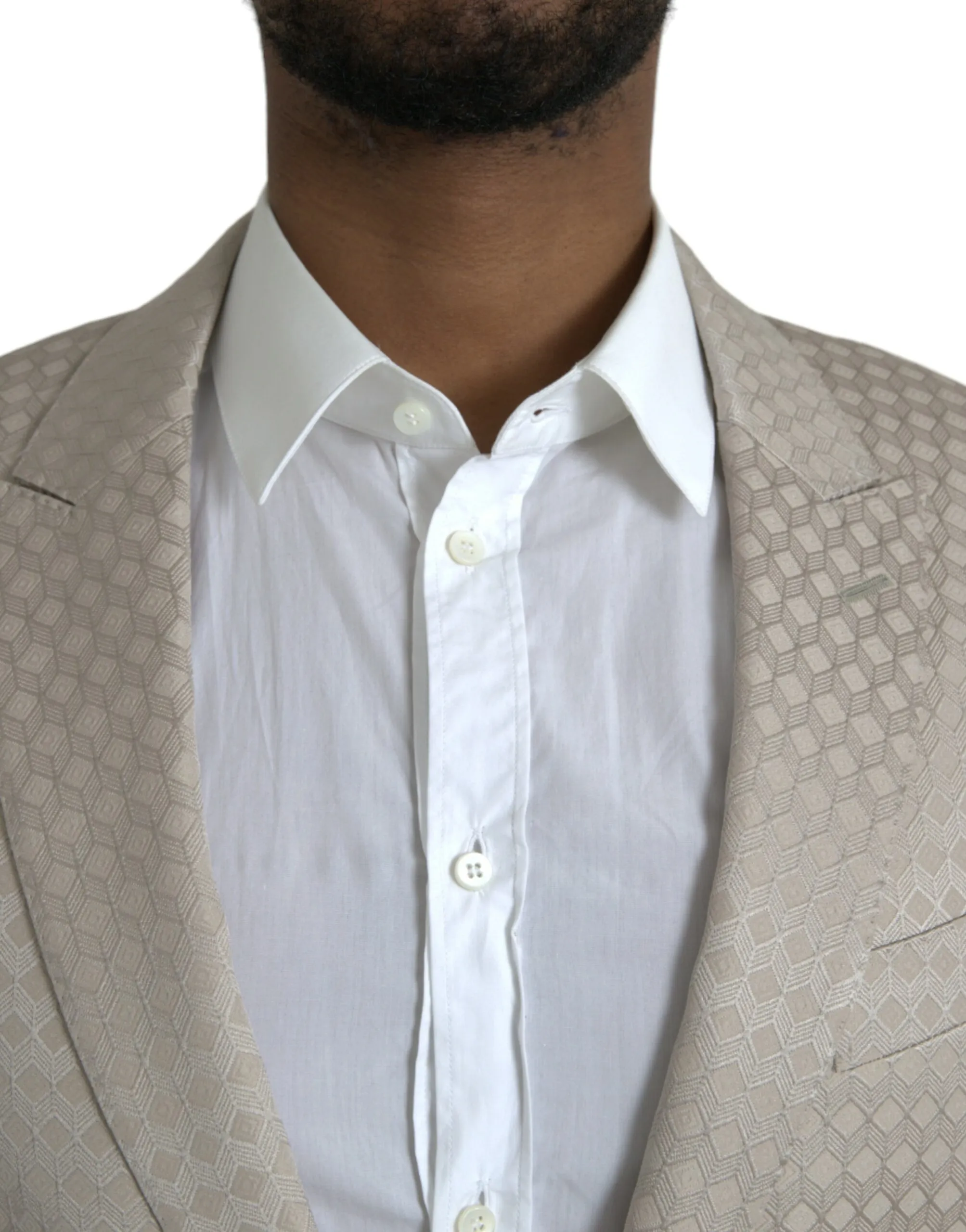Dolce & Gabbana Men's Beige MARTINI Single Breasted Coat Blazer
