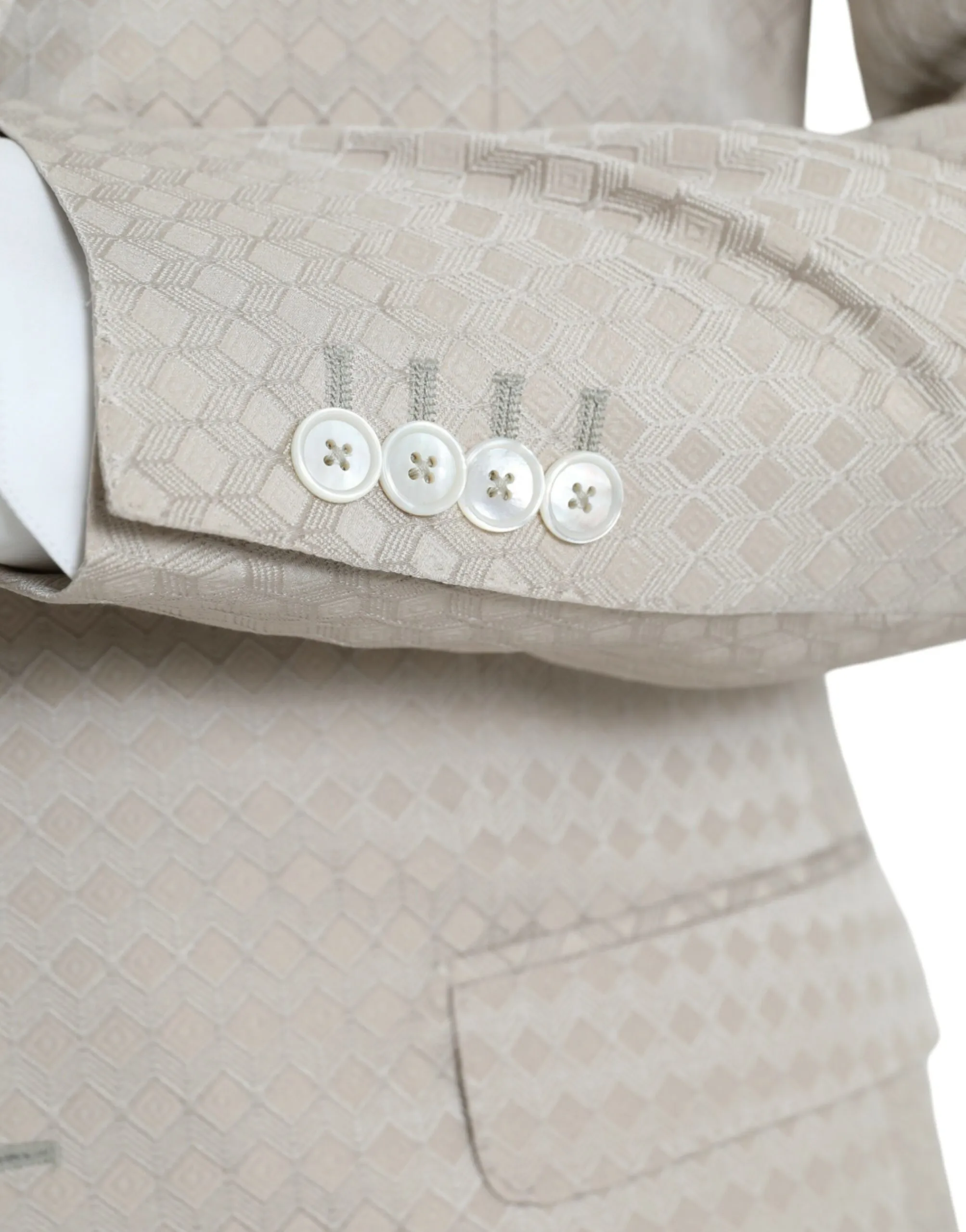 Dolce & Gabbana Men's Beige MARTINI Single Breasted Coat Blazer