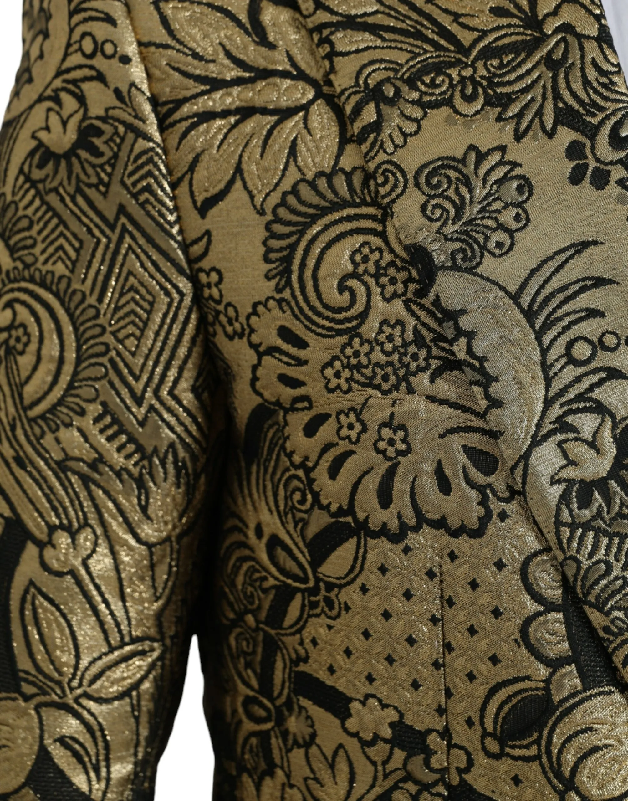 Dolce & Gabbana Men's Gold SICILIA Jacquard Single Breasted Coat Blazer