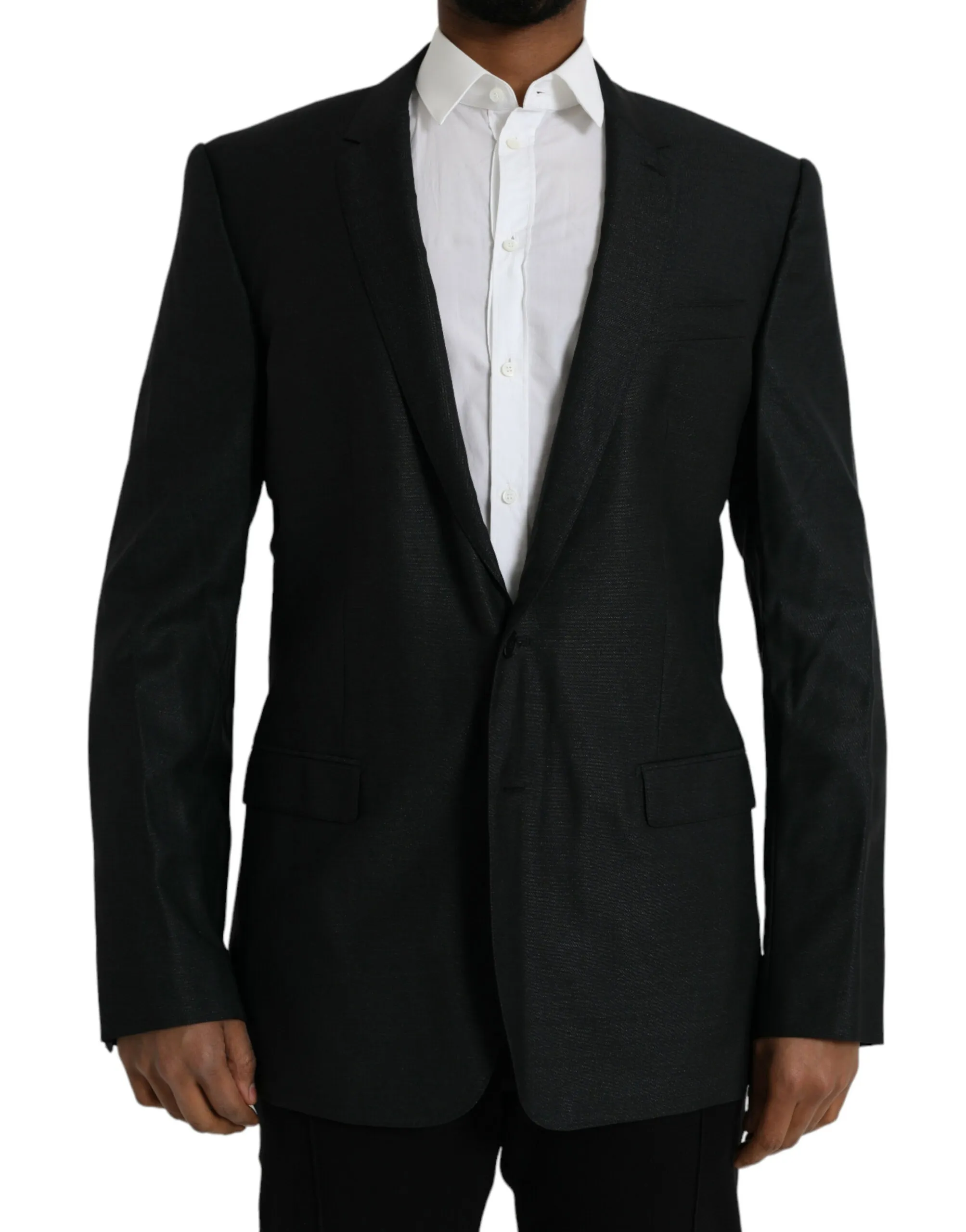 Dolce & Gabbana Men's Black Wool Notch SingleBreasted Coat Blazer