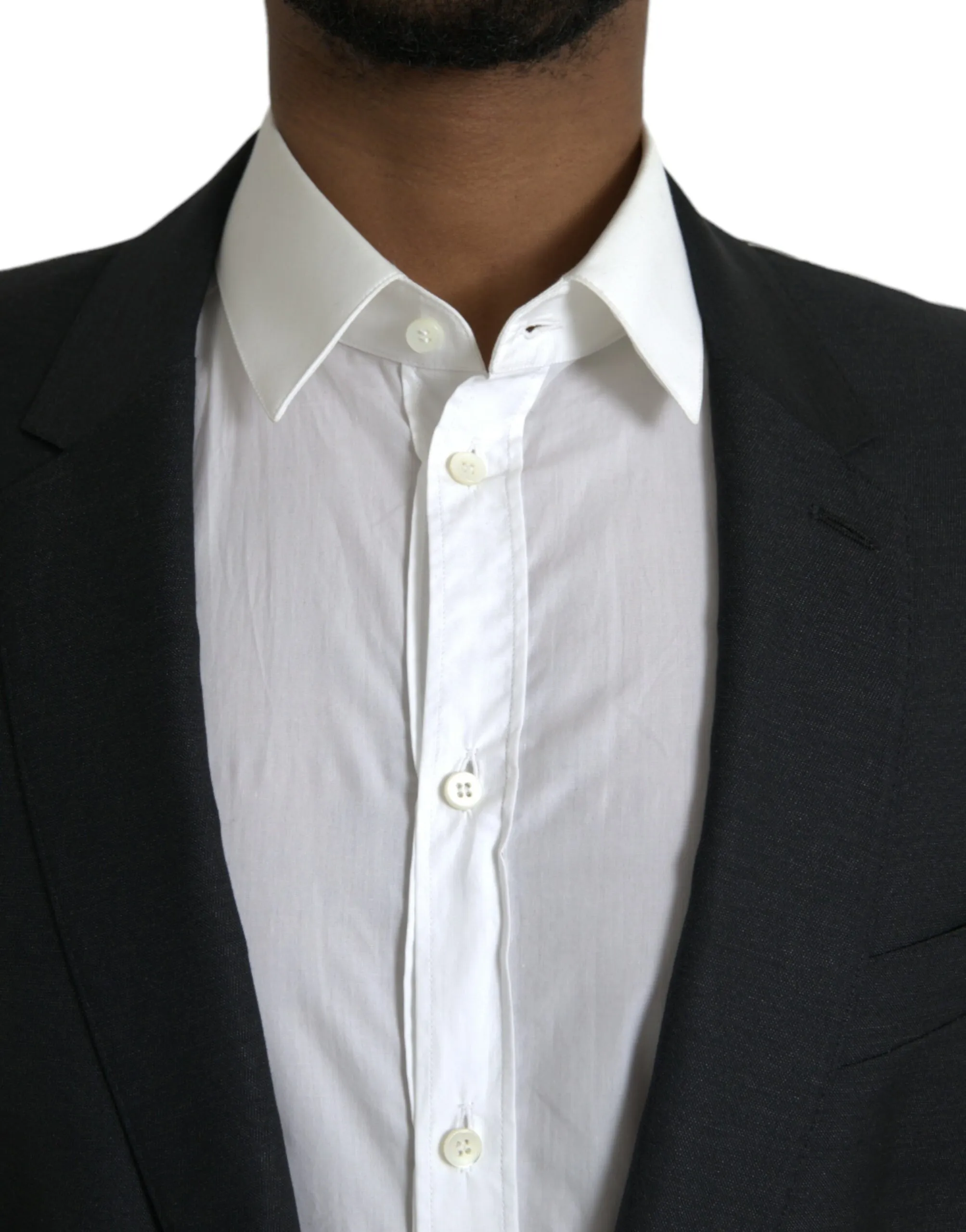 Dolce & Gabbana Men's Black Wool Notch SingleBreasted Coat Blazer