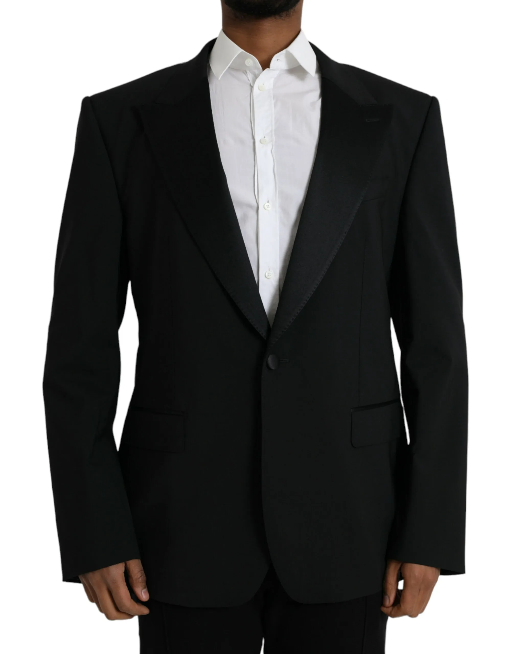 Dolce & Gabbana Men's Black SICILIA Single Breasted Coat Blazer