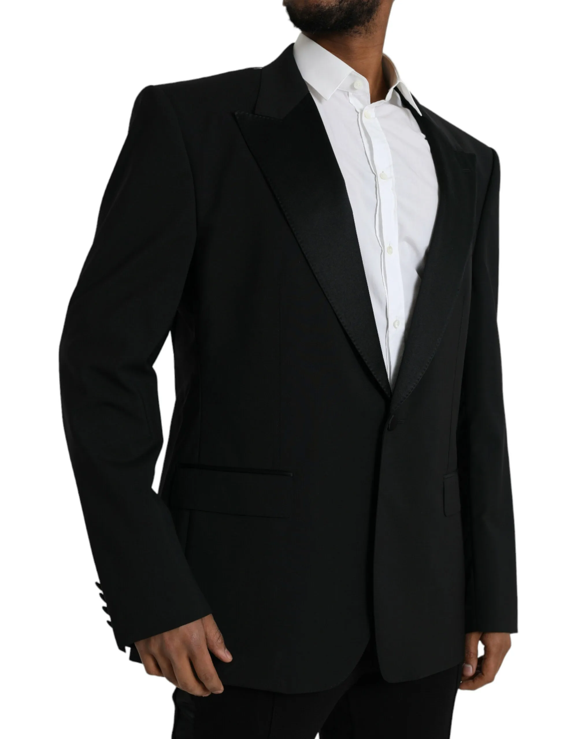 Dolce & Gabbana Men's Black SICILIA Single Breasted Coat Blazer