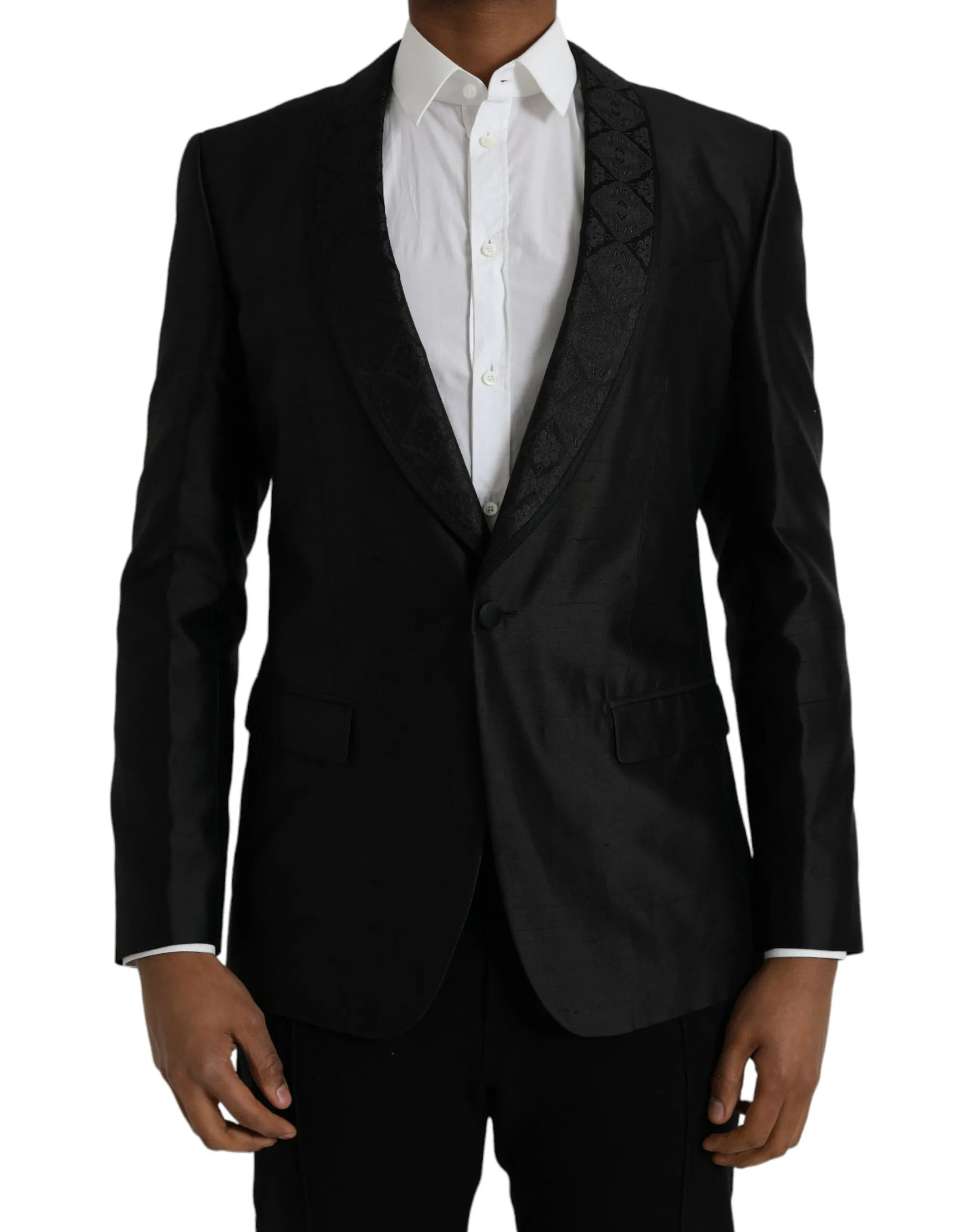 Dolce & Gabbana Men's Black MARTINI Single Breasted Coat Blazer