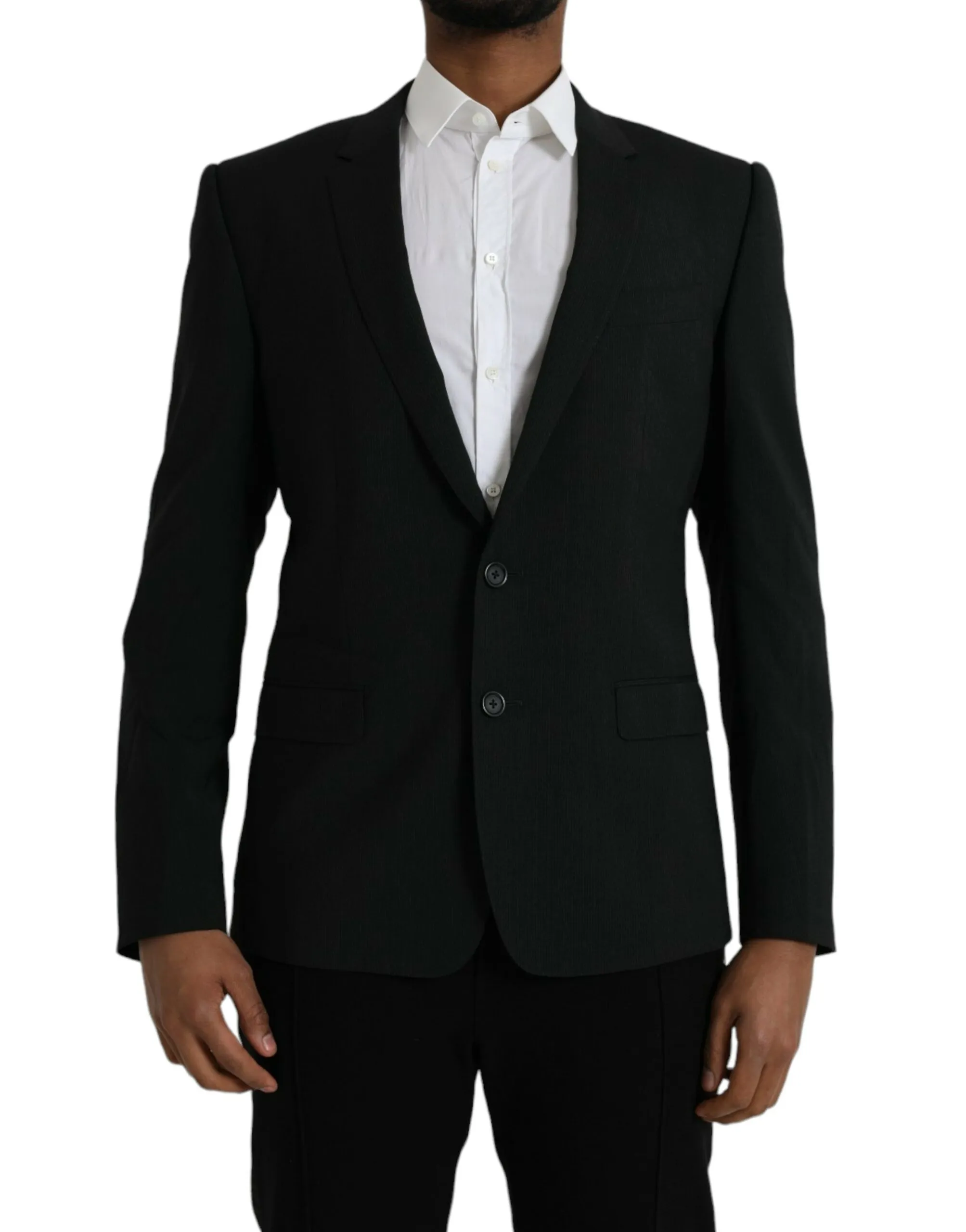 Dolce & Gabbana Men's Blue GOLD Notch Single Breasted Coat Blazer