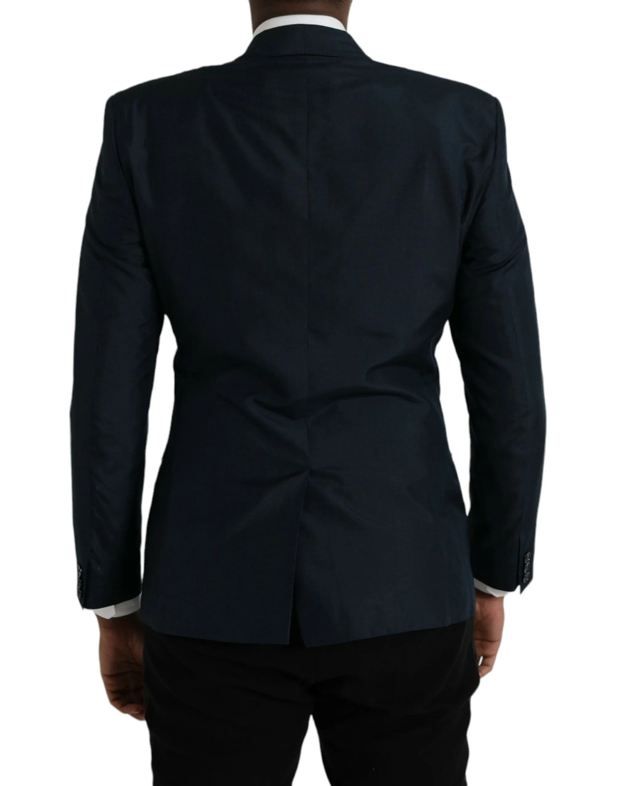 Dolce & Gabbana Men's Blue GOLD Notch Single Breasted Coat Blazer