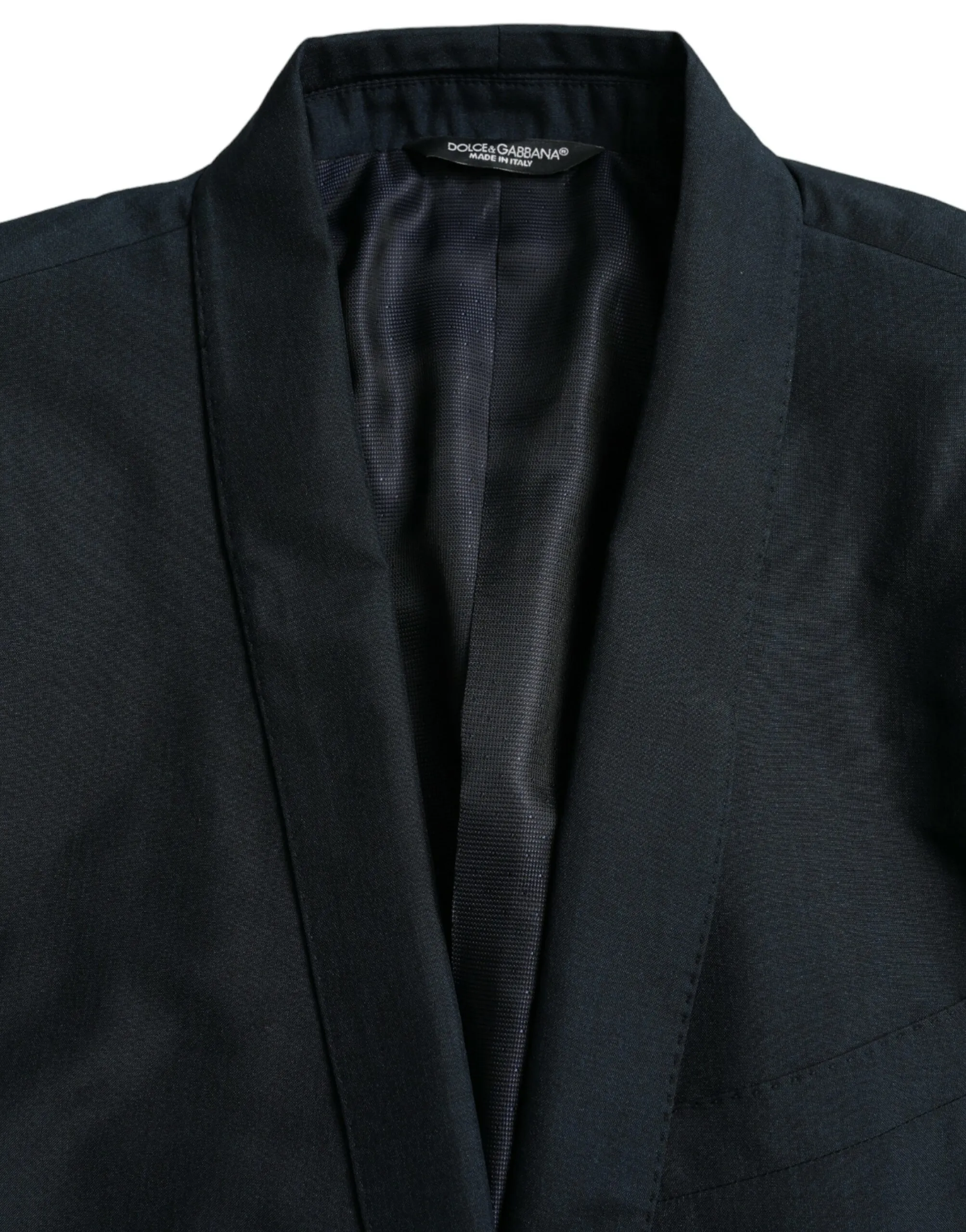 Dolce & Gabbana Men's Blue GOLD Notch Single Breasted Coat Blazer