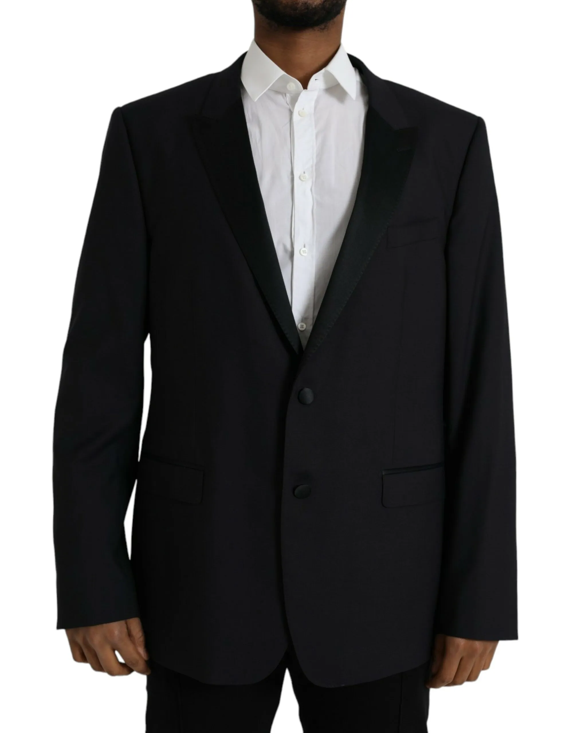 Dolce & Gabbana Men's Blue MARTINI Single Breasted Coat Blazer