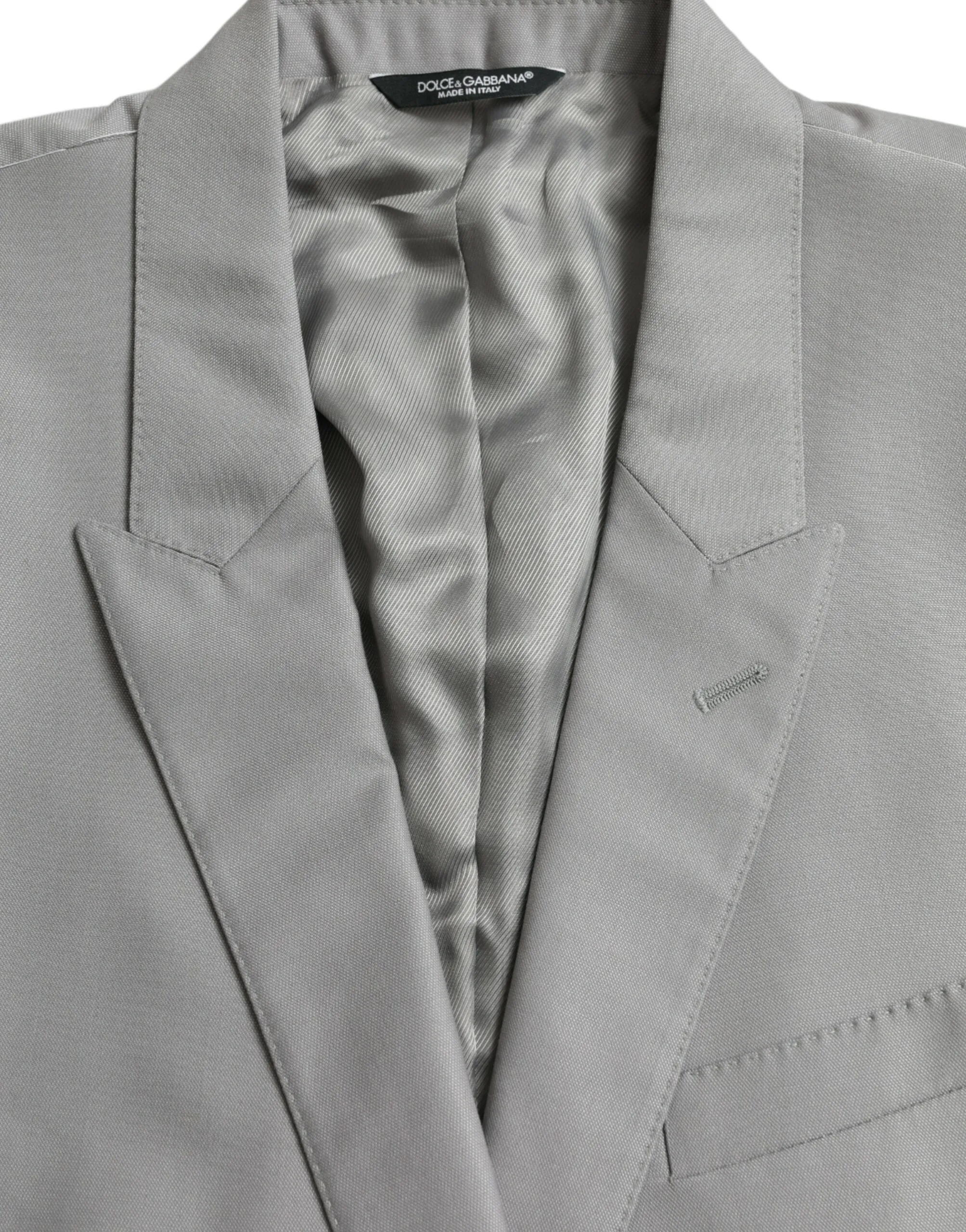Dolce & Gabbana Men's Gray Wool Peak Single Breasted Coat Blazer