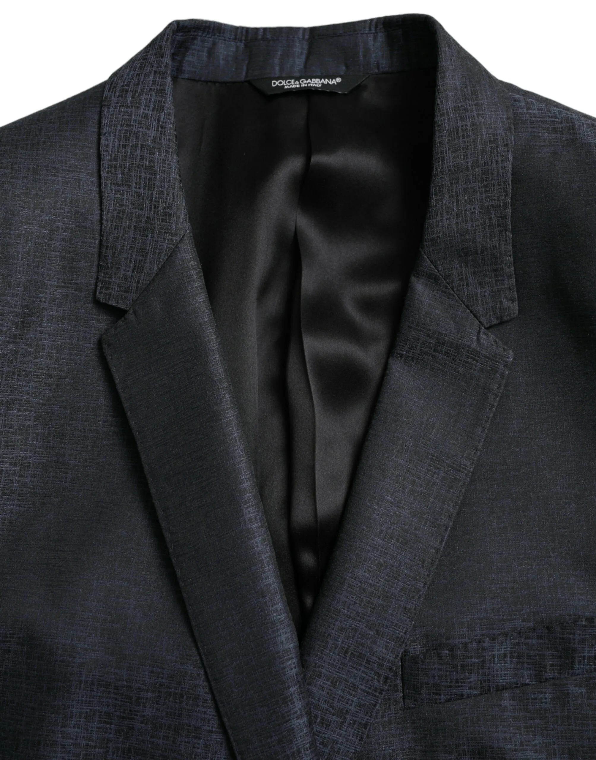 Dolce & Gabbana Men's Blue Wool GOLD Single Breasted Coat Blazer