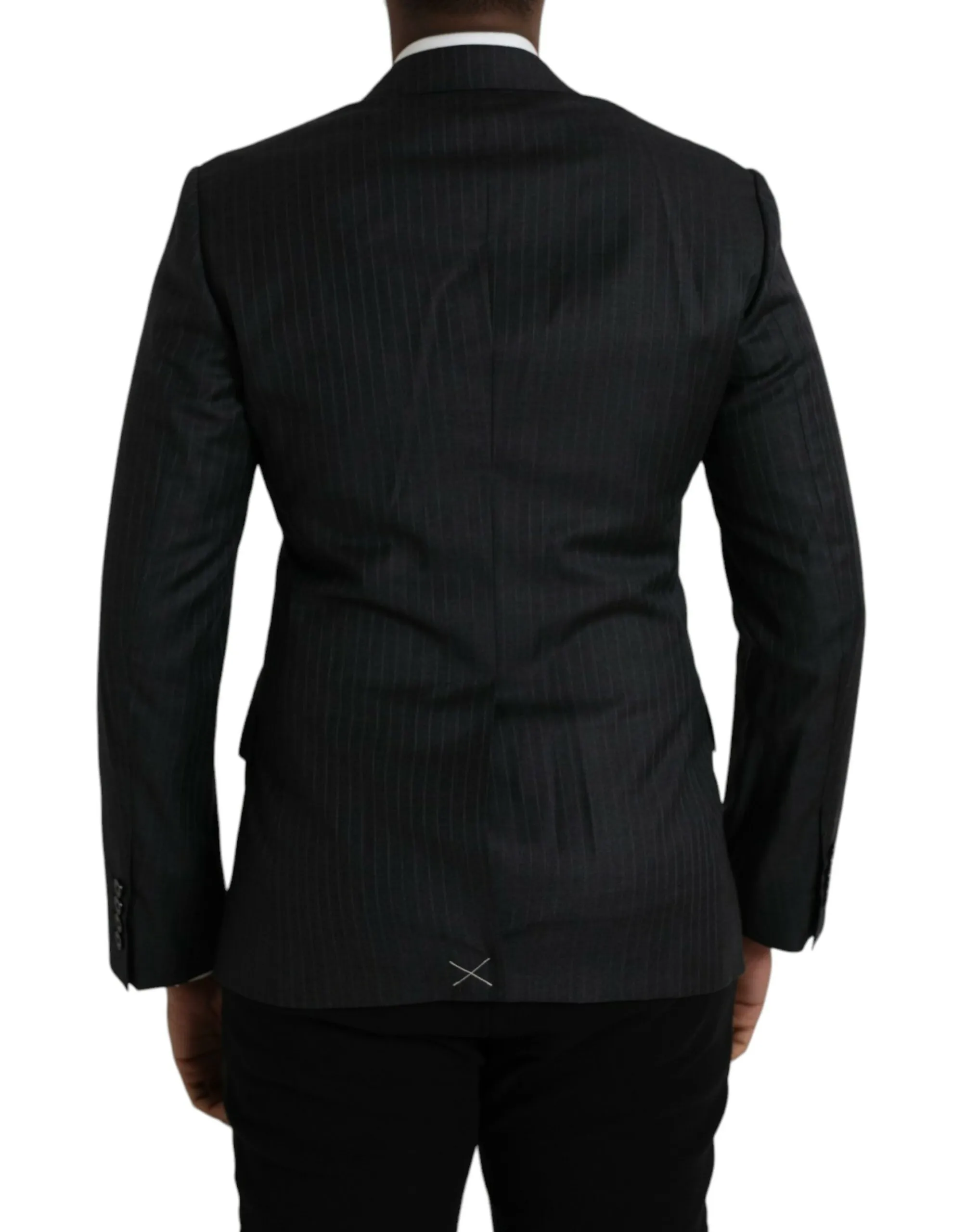 Dolce & Gabbana Men's Black Stripe MARTINI Single Breasted Coat Blazer