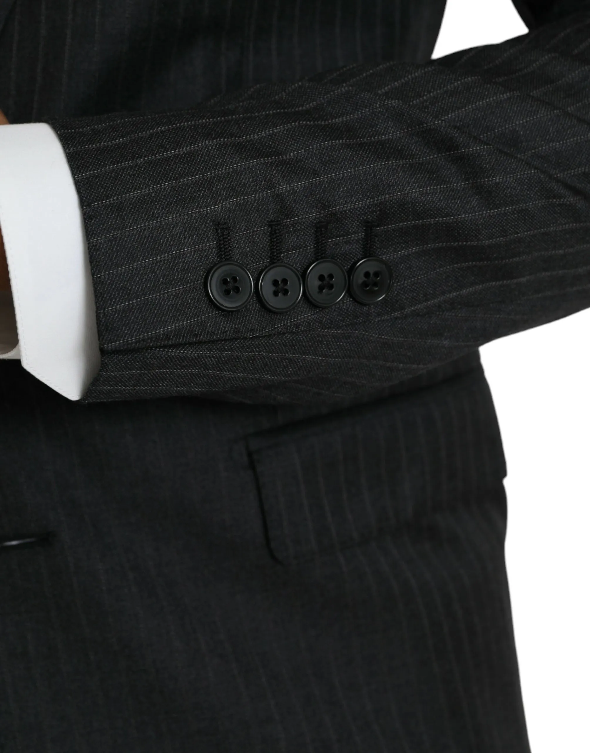 Dolce & Gabbana Men's Black Stripe MARTINI Single Breasted Coat Blazer