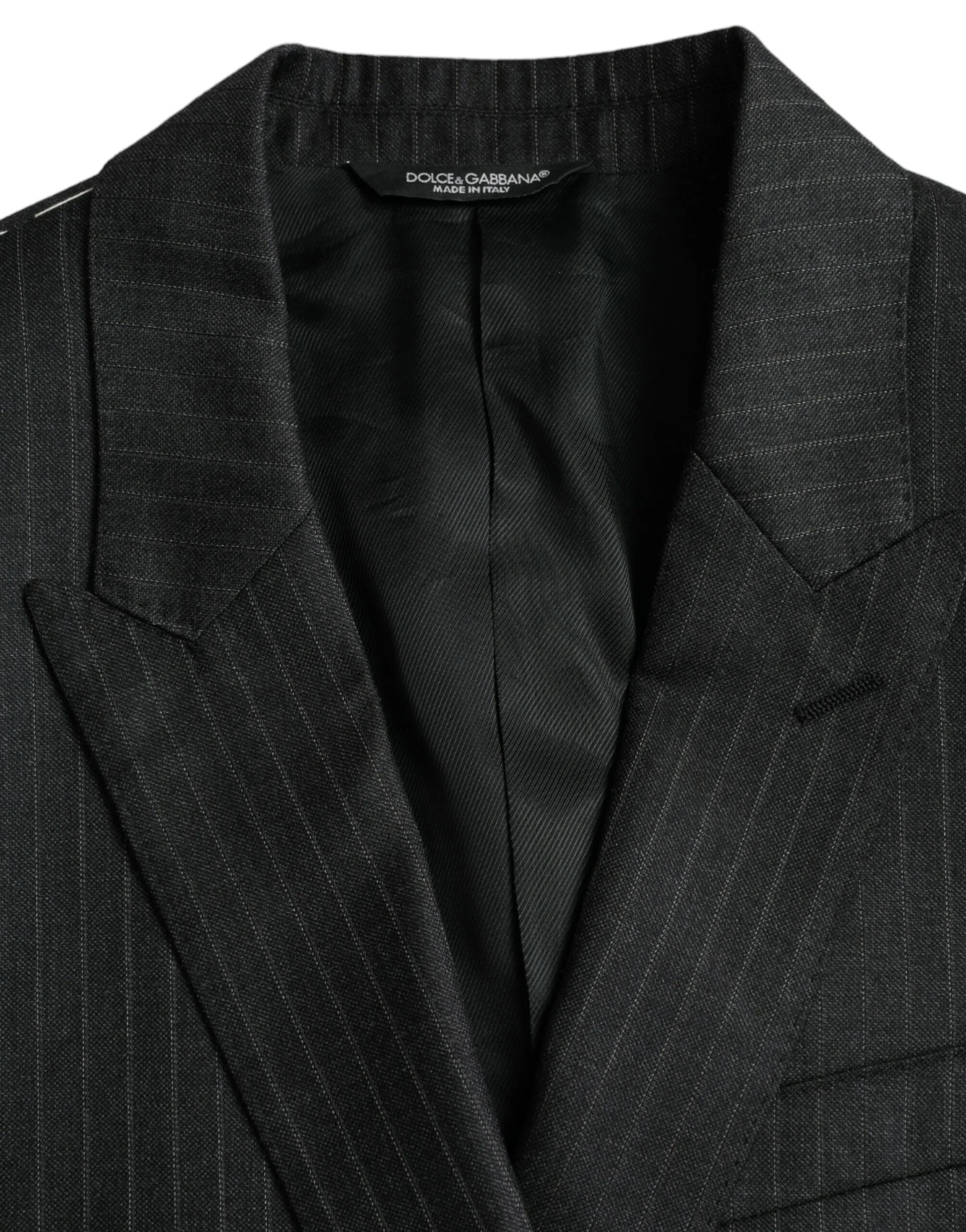 Dolce & Gabbana Men's Black Stripe MARTINI Single Breasted Coat Blazer