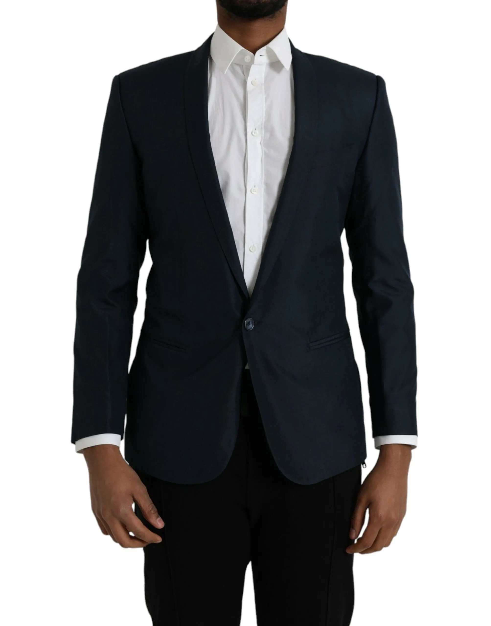 Dolce & Gabbana Men's Blue MARTINI Shawl Single Breasted Blazer
