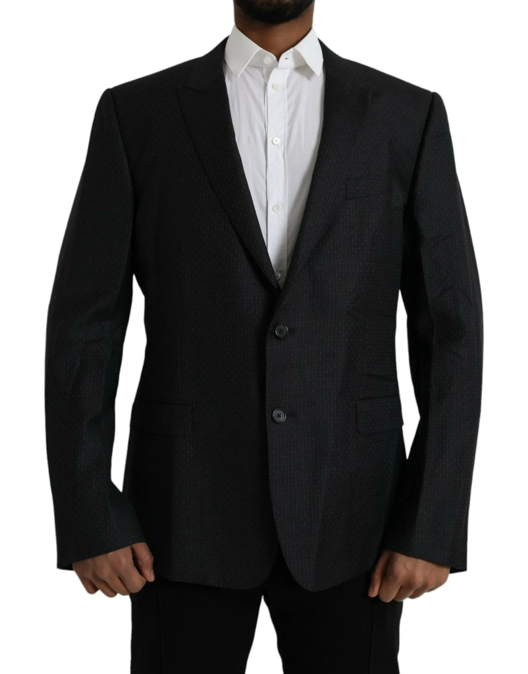 Dolce & Gabbana Men's Black Wool MARTINI Single Breasted Coat Blazer