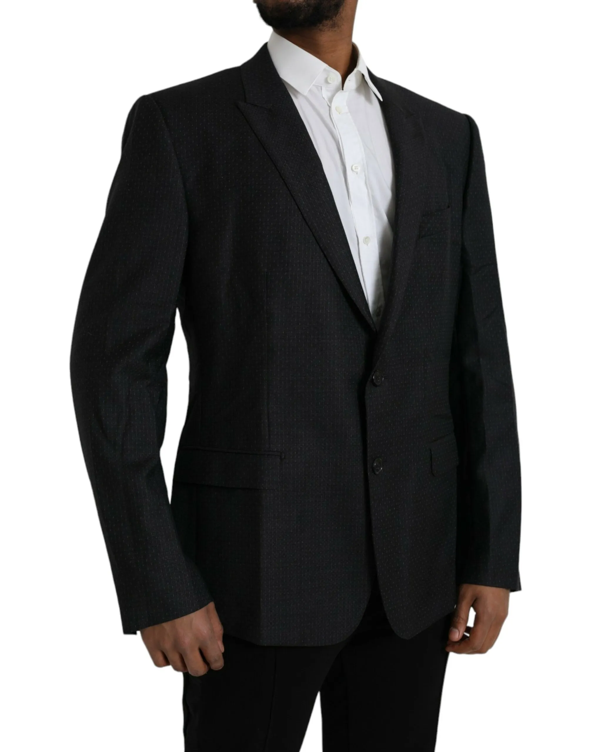 Dolce & Gabbana Men's Black Wool MARTINI Single Breasted Coat Blazer