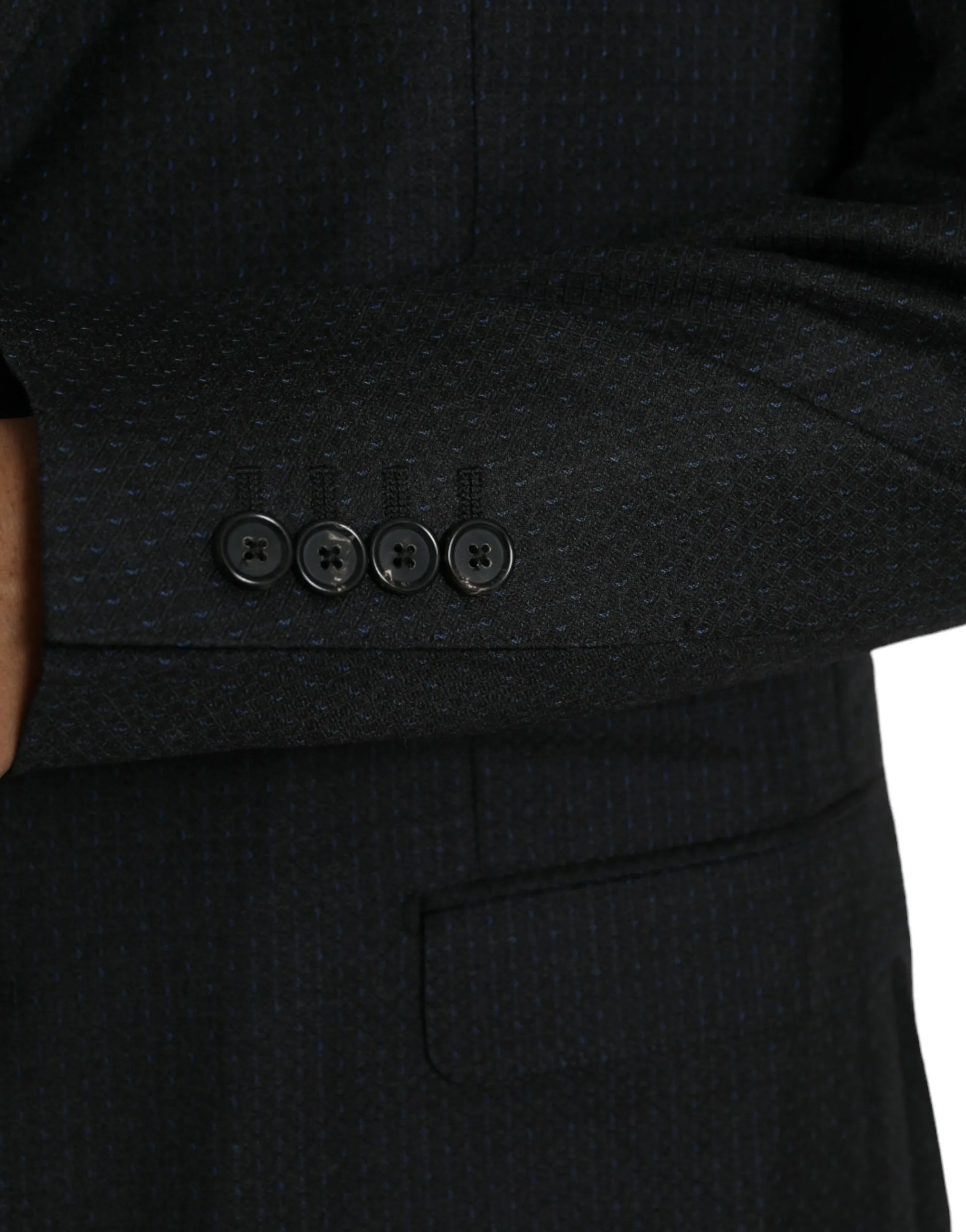 Dolce & Gabbana Men's Black Wool MARTINI Single Breasted Coat Blazer