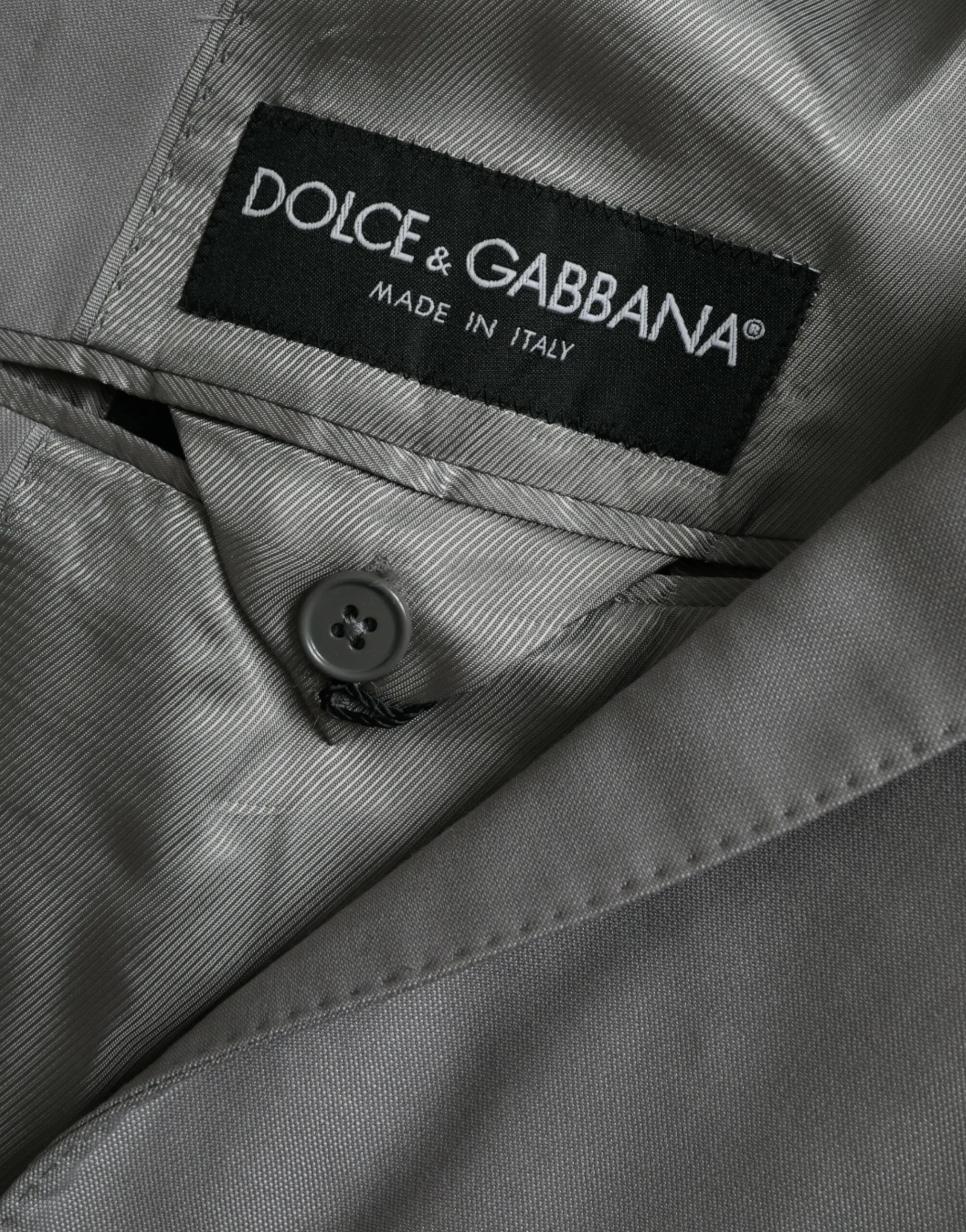 Dolce & Gabbana Men's Gray Wool Peak Single Breasted Coat Blazer