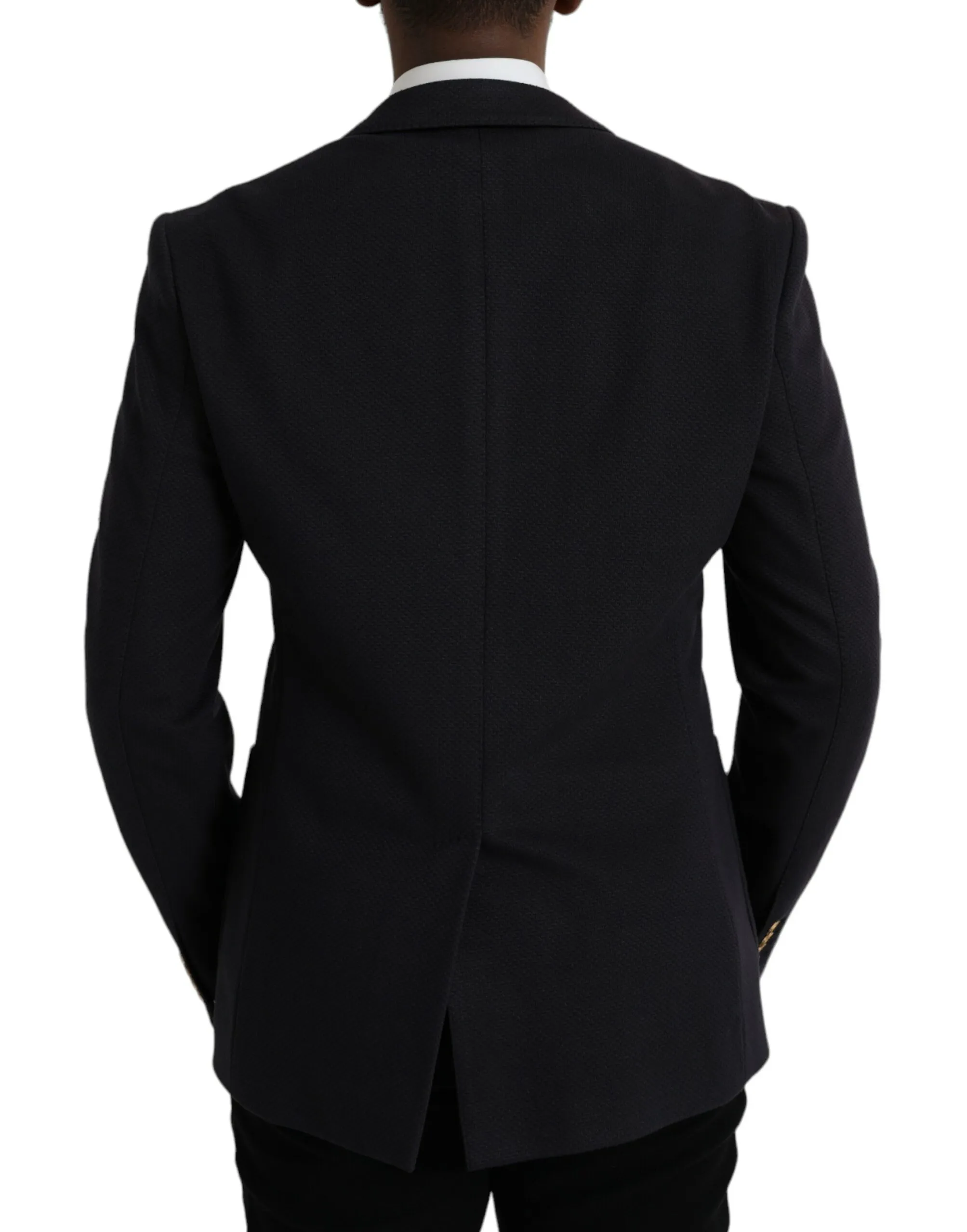 Dolce & Gabbana Men's Dark Blue Crown Bee Double Breasted Blazer