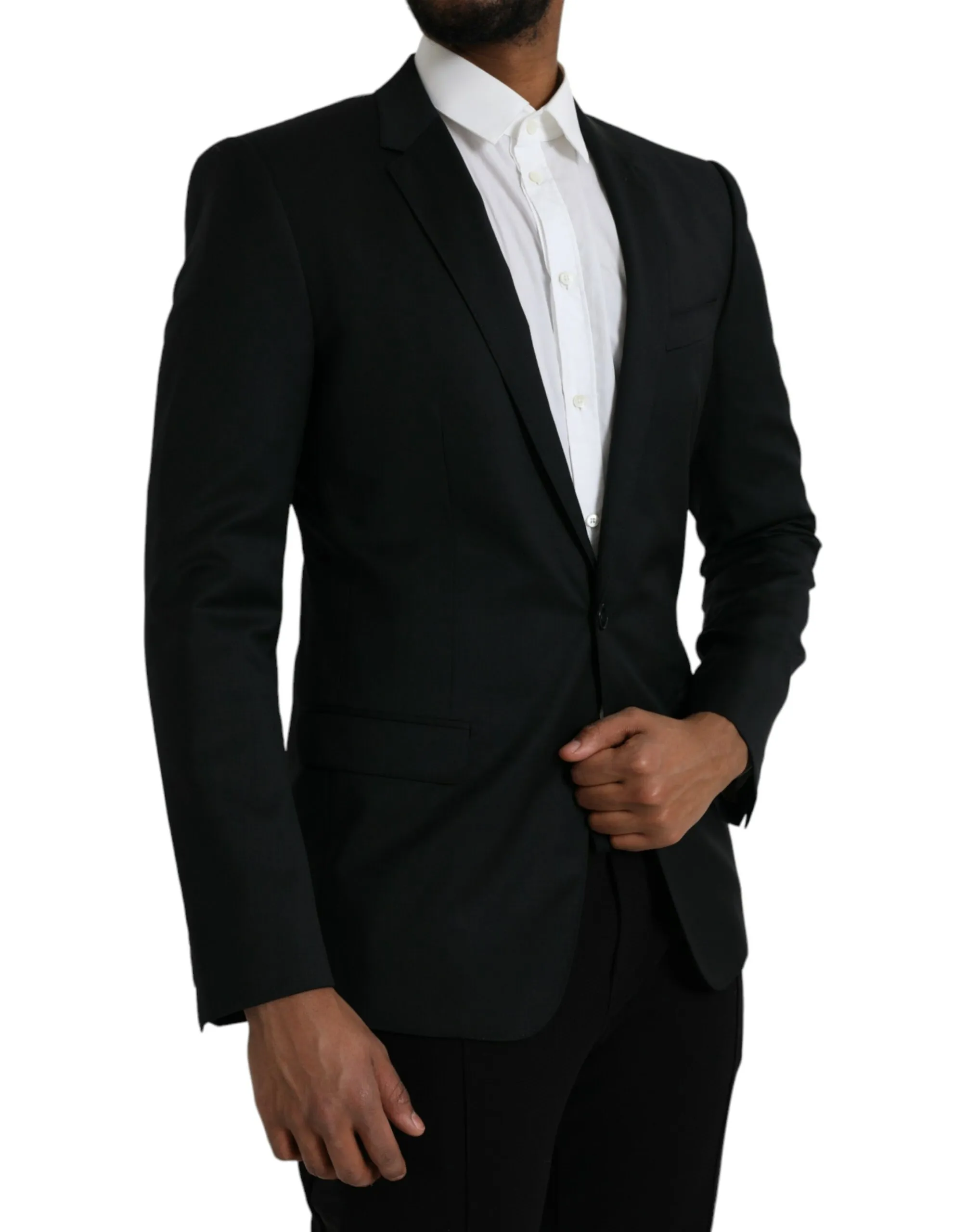 Dolce & Gabbana Men's Black Wool MARTINI Single Breasted Blazer